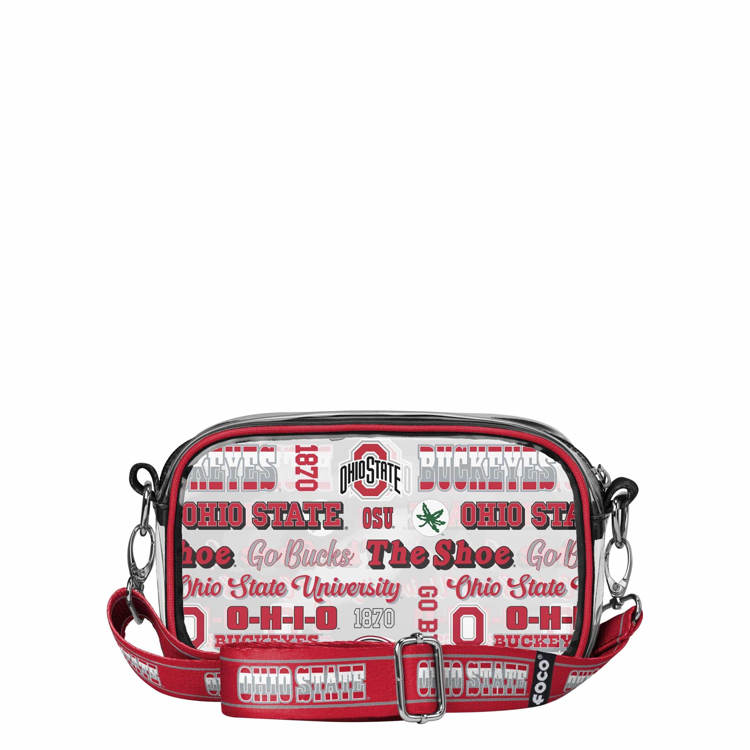 Ohio State Buckeyes NCAA Repeat Retro Print Clear Crossbody Bag - Image 5