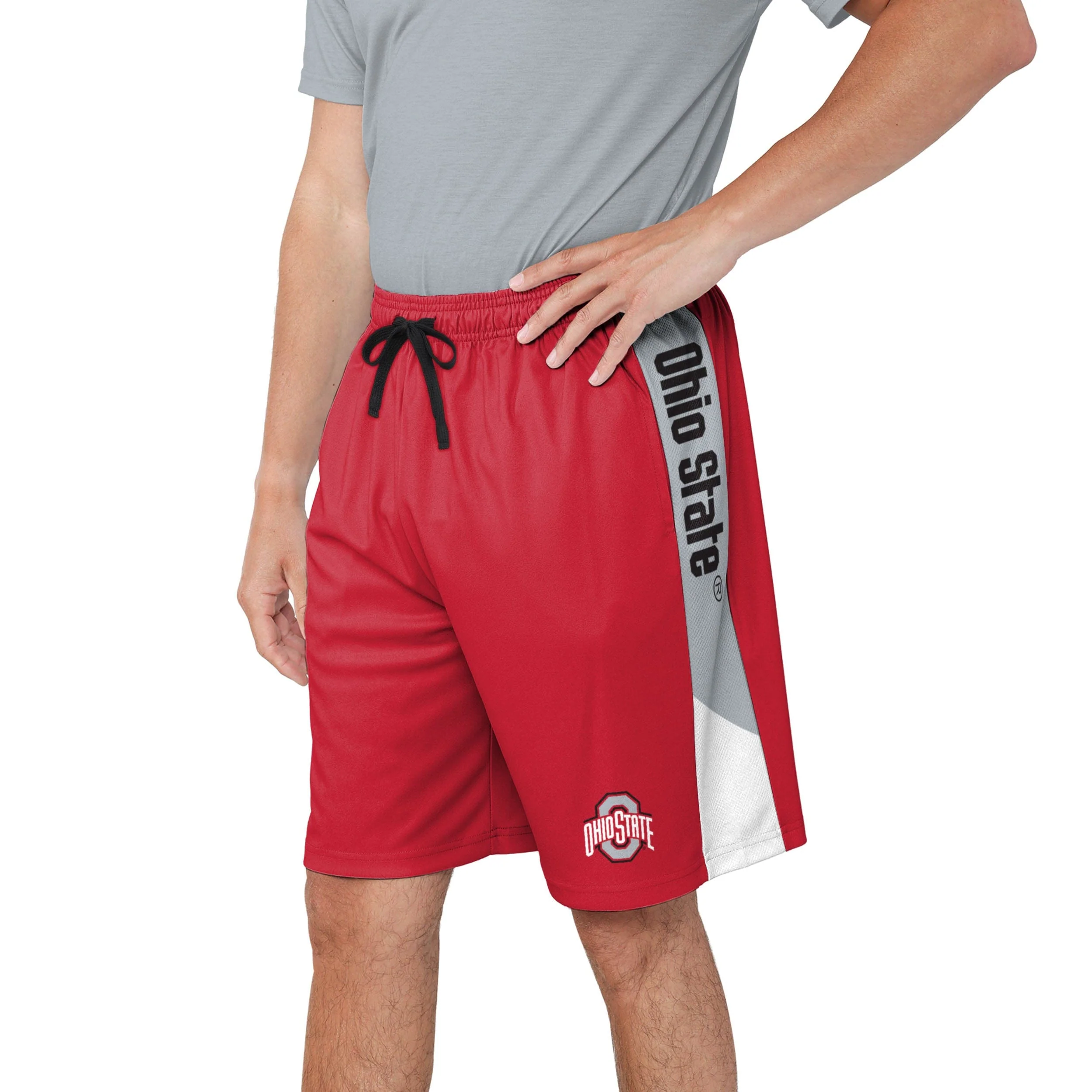 Ohio State Buckeyes NCAA Mens Side Stripe Training Shorts - Image 2