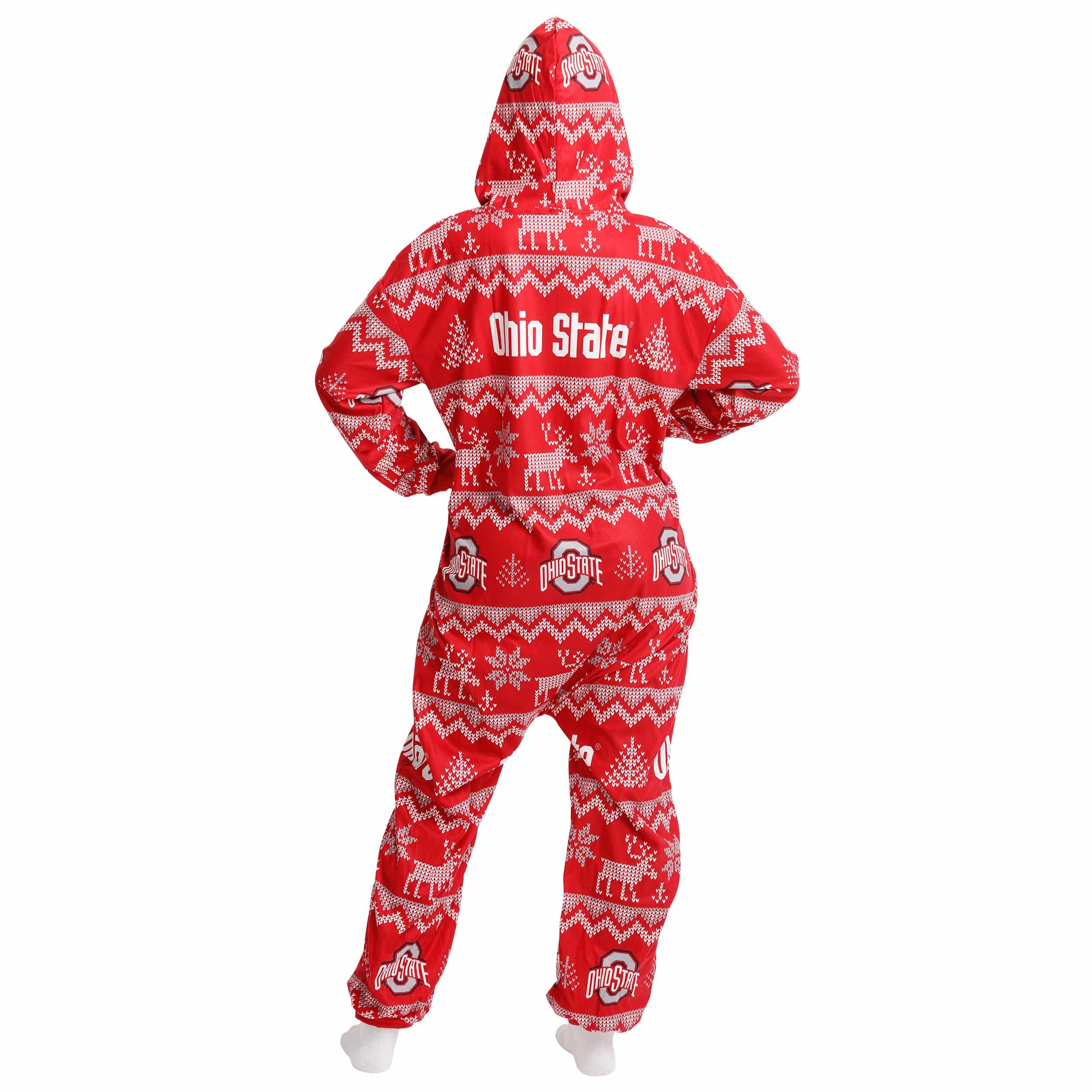 Ohio State Buckeyes NCAA Ugly Pattern One Piece Pajamas - Image 2