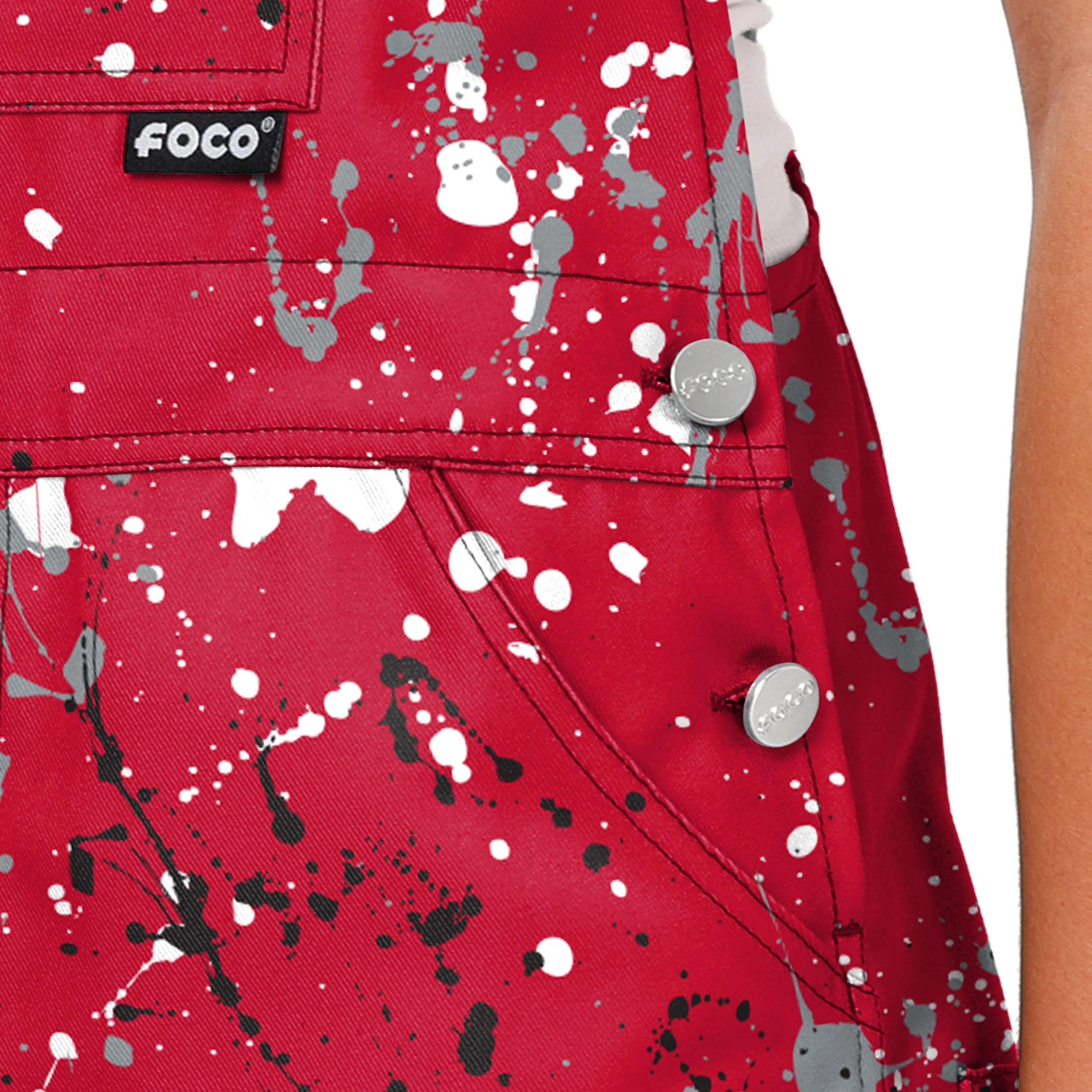 Ohio State Buckeyes NCAA Womens Paint Splatter Bib Overalls - Image 5
