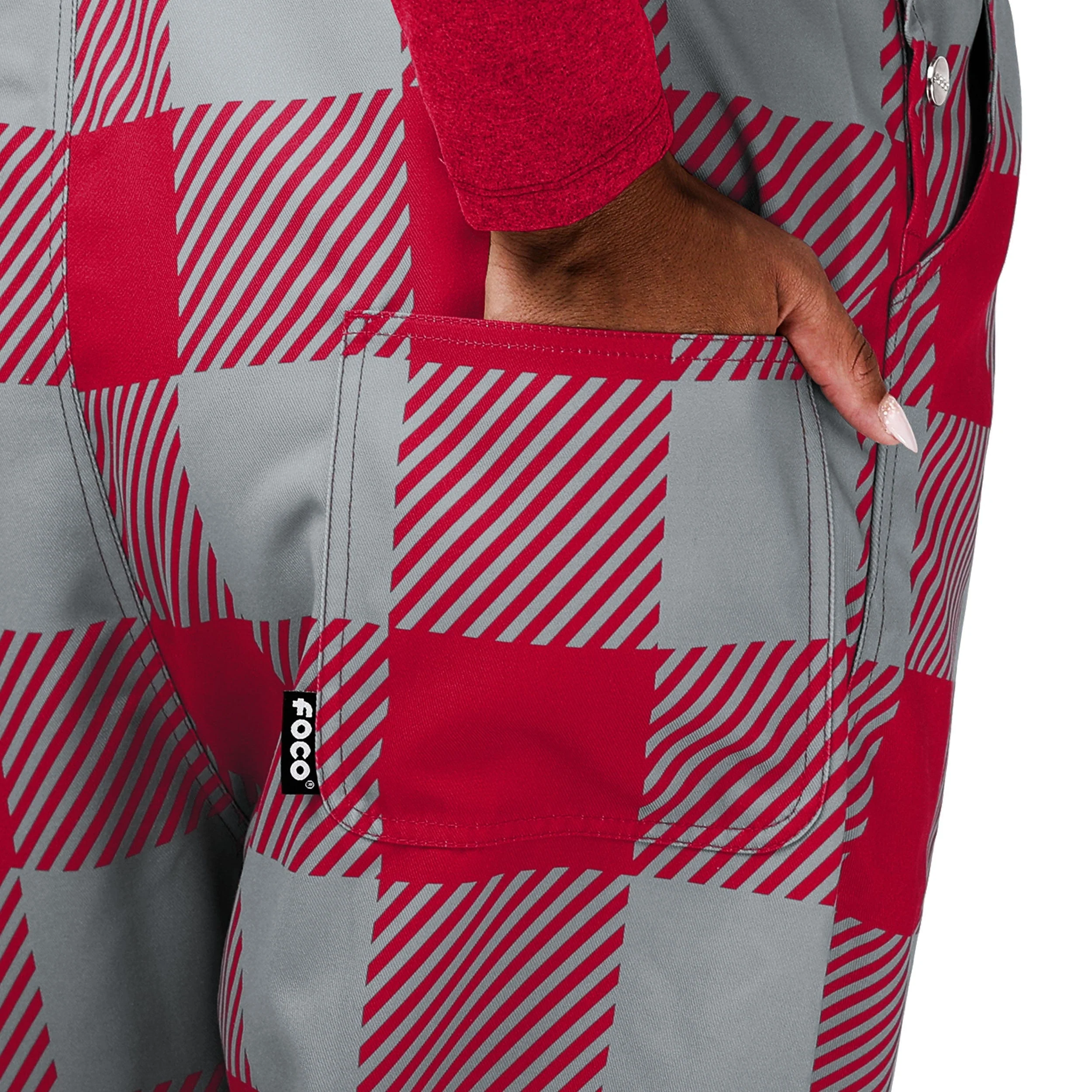 Ohio State Buckeyes NCAA Womens Plaid Bib Overalls - Image 6