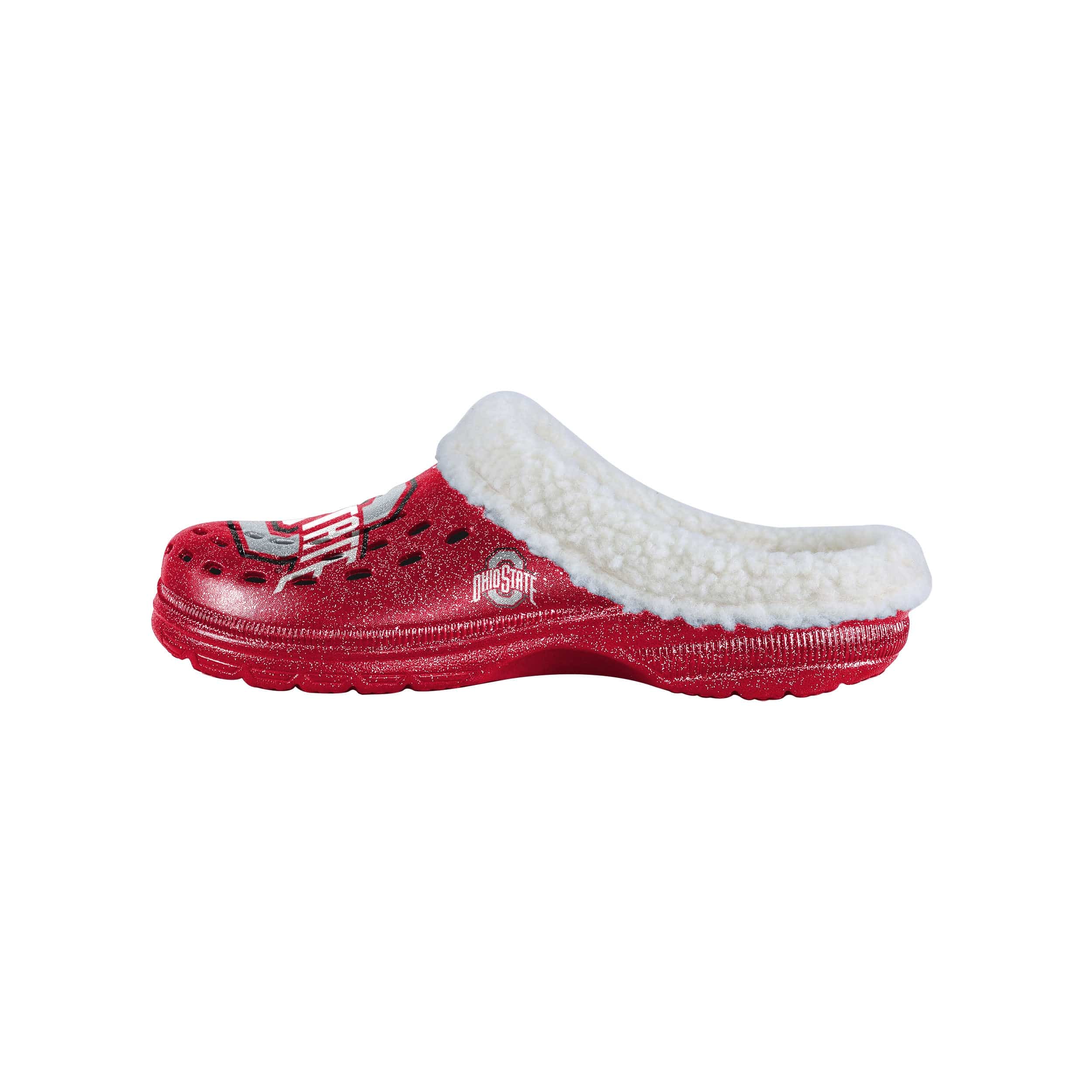 Ohio State Buckeyes NCAA Womens Sherpa Lined Glitter Clog - Image 2