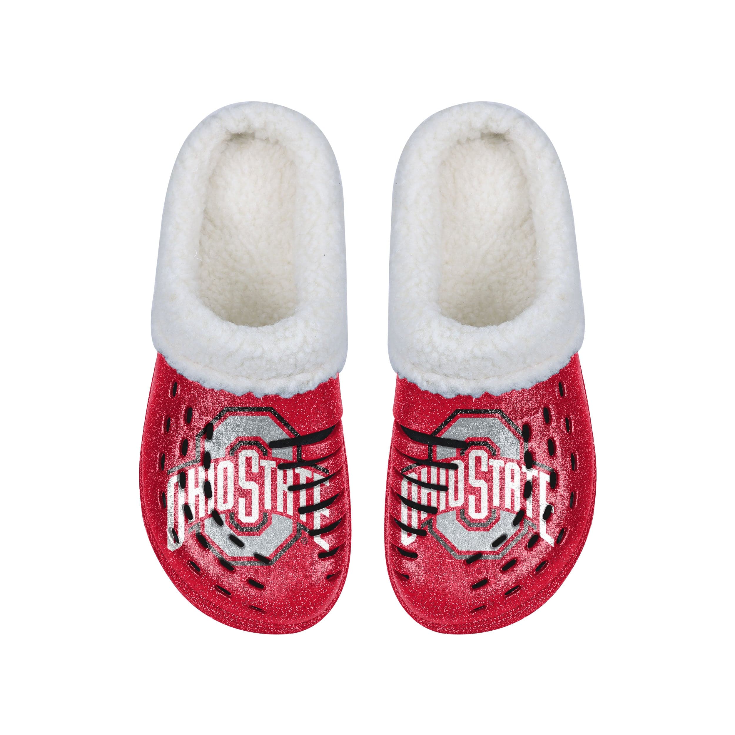 Ohio State Buckeyes NCAA Womens Sherpa Lined Glitter Clog - Image 4