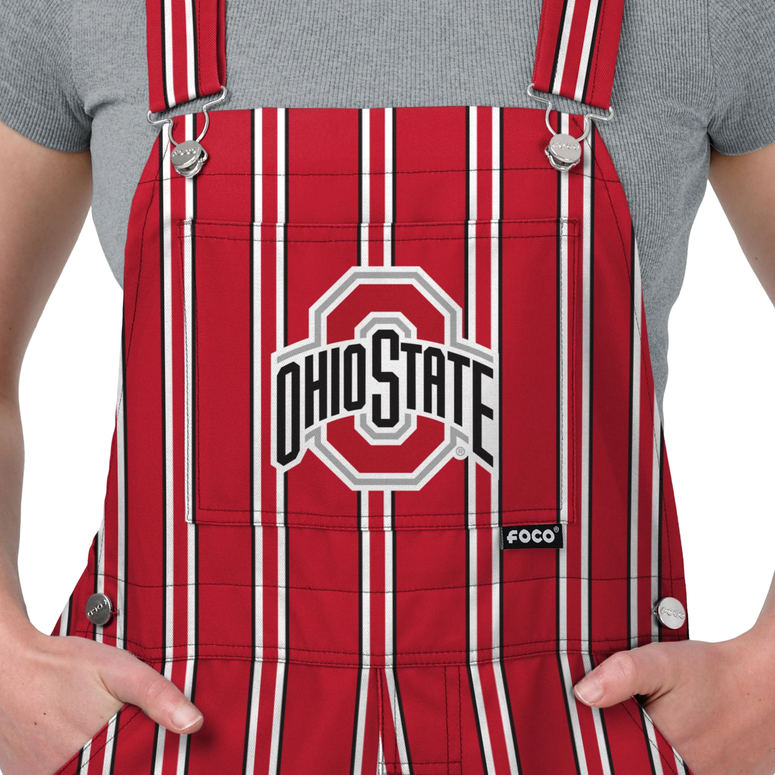Ohio State Buckeyes NCAA Womens Sideline Spirit Bib Overalls - Image 4