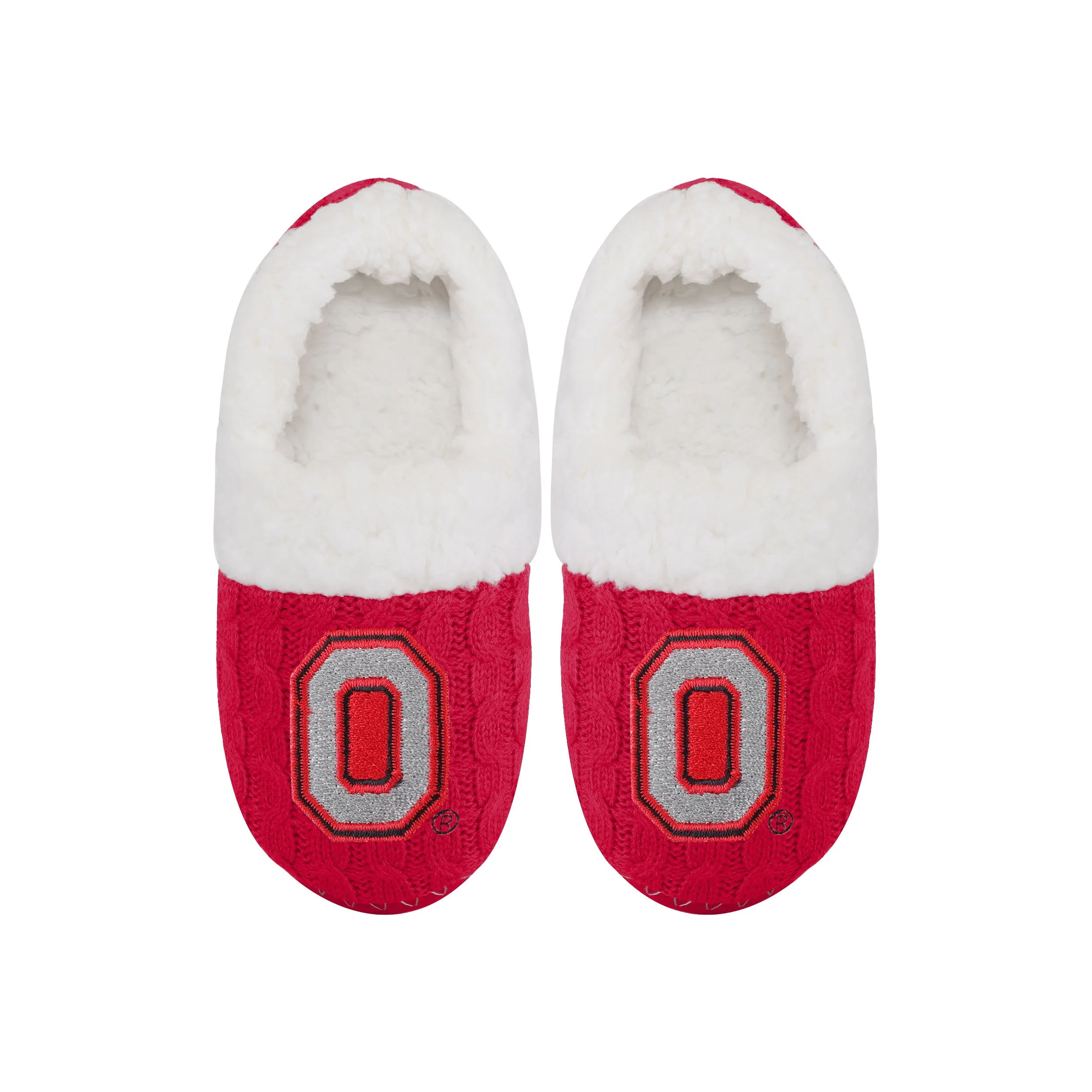 Ohio State Buckeyes NCAA Womens Team Color Fur Moccasin Slippers - Image 4