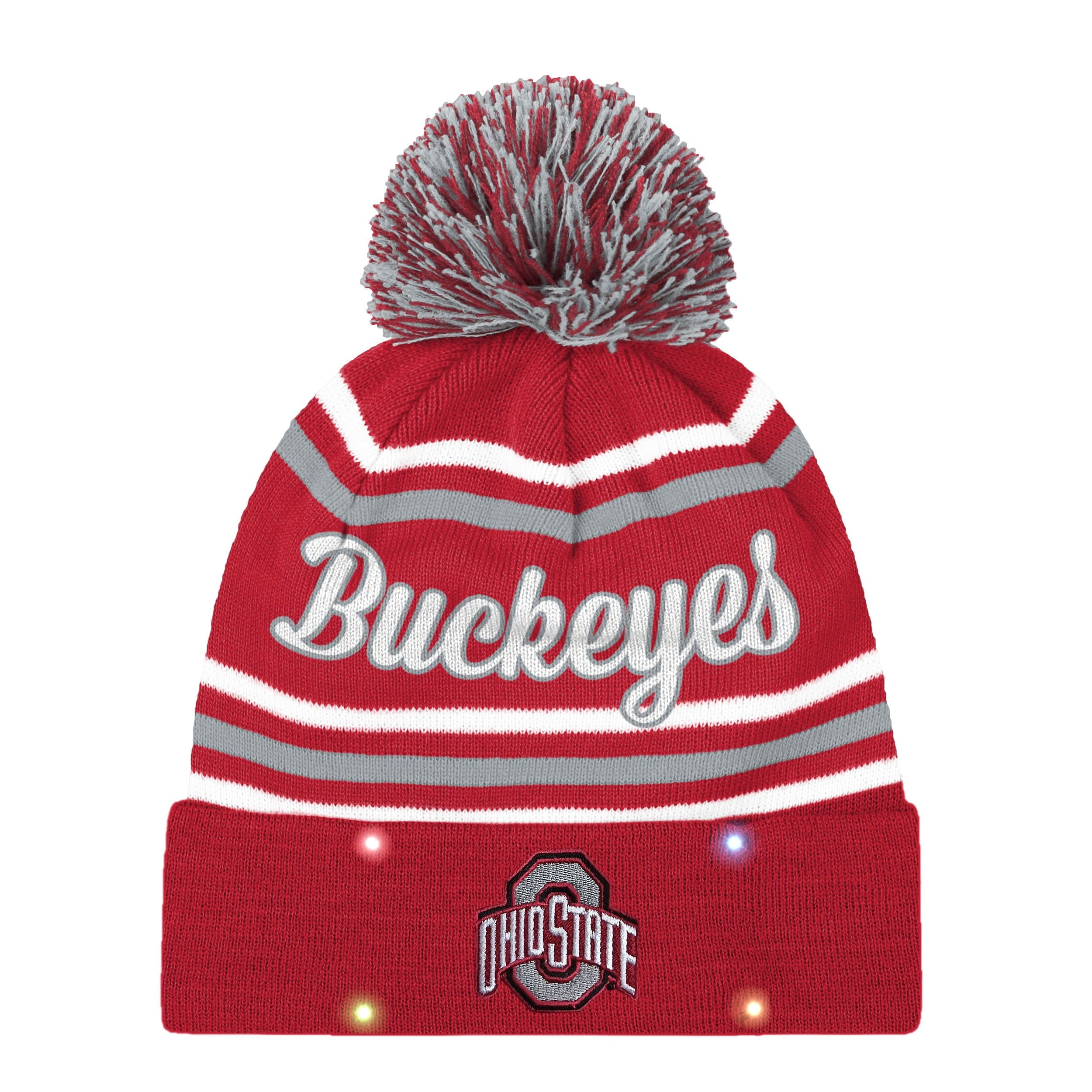 Ohio State Buckeyes NCAA Womens Wordmark Script Light Up Beanie - Image 2
