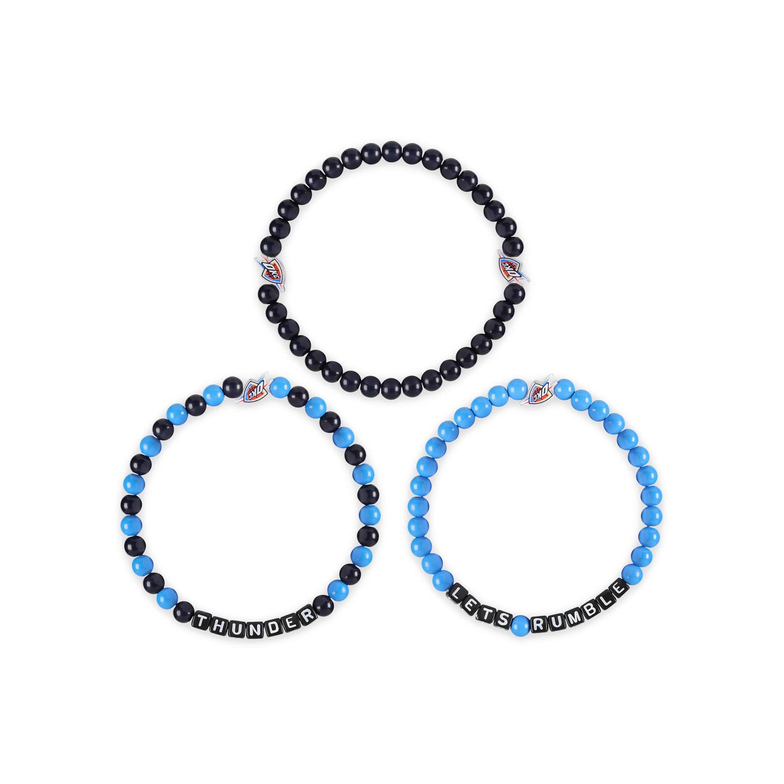 Oklahoma City Thunder NBA 3 Pack Beaded Friendship Bracelet - Image 3