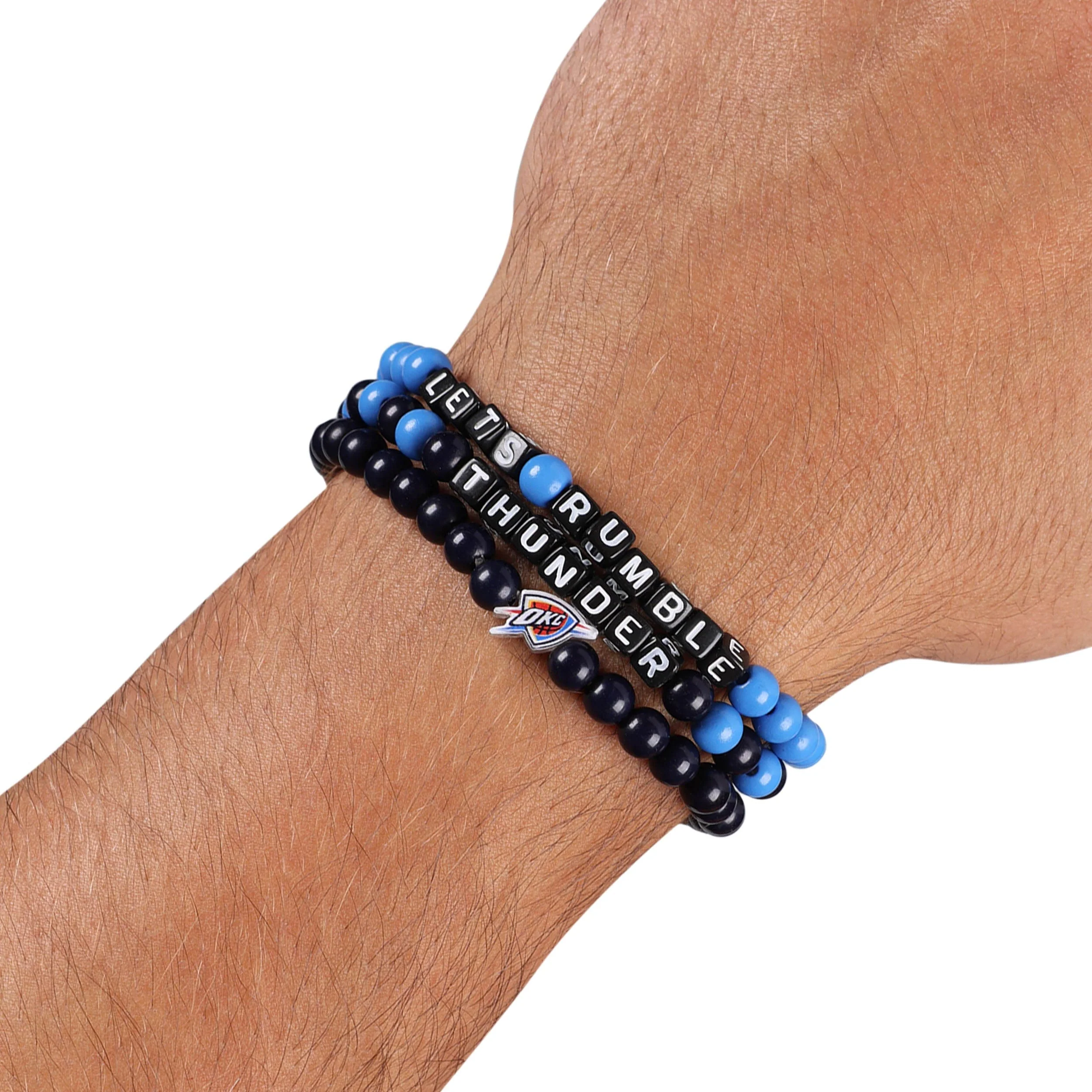 Oklahoma City Thunder NBA 3 Pack Beaded Friendship Bracelet - Image 4