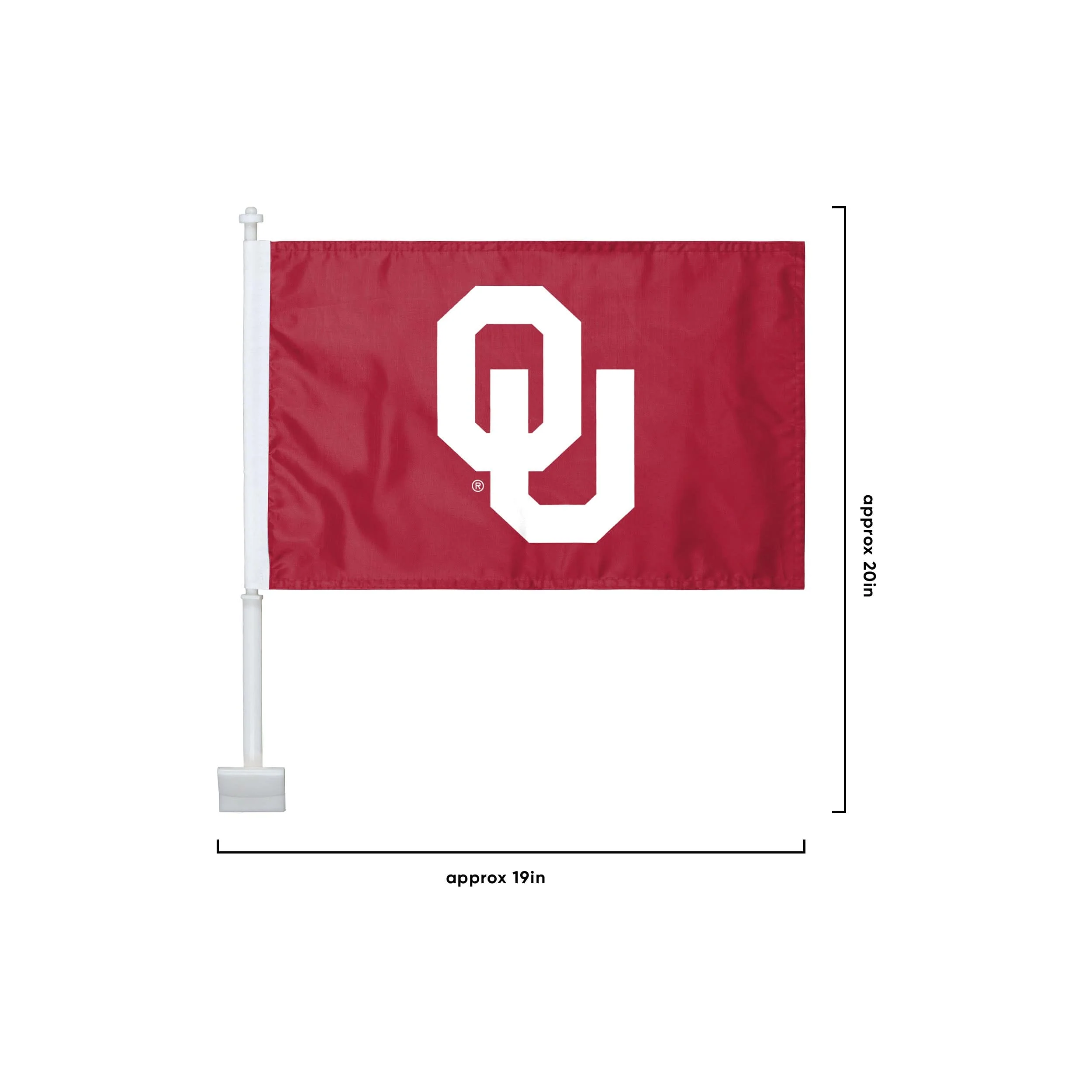 Oklahoma Sooners NCAA 2 Pack Solid Car Flag - Image 3
