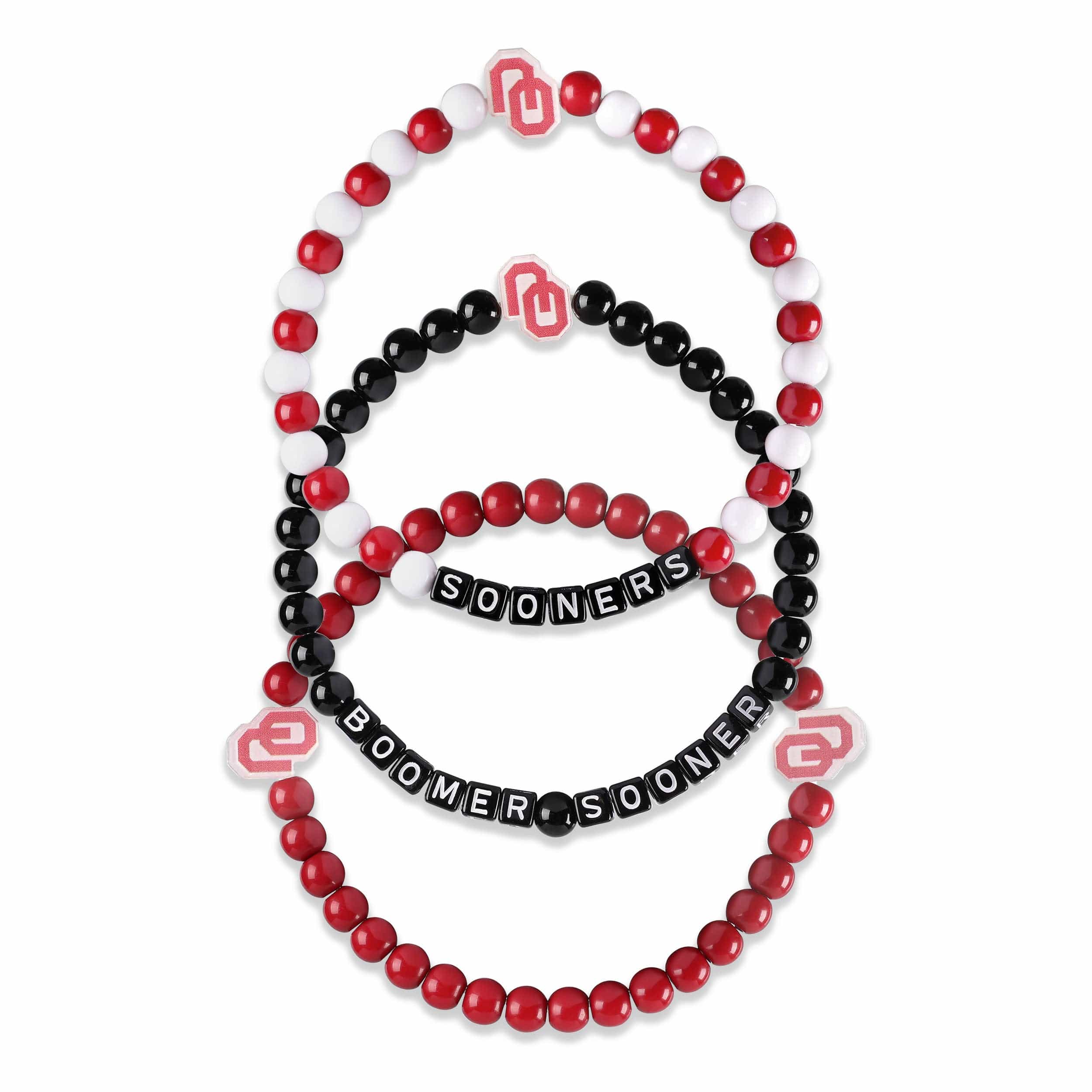 Oklahoma Sooners NCAA 3 Pack Beaded Friendship Bracelet