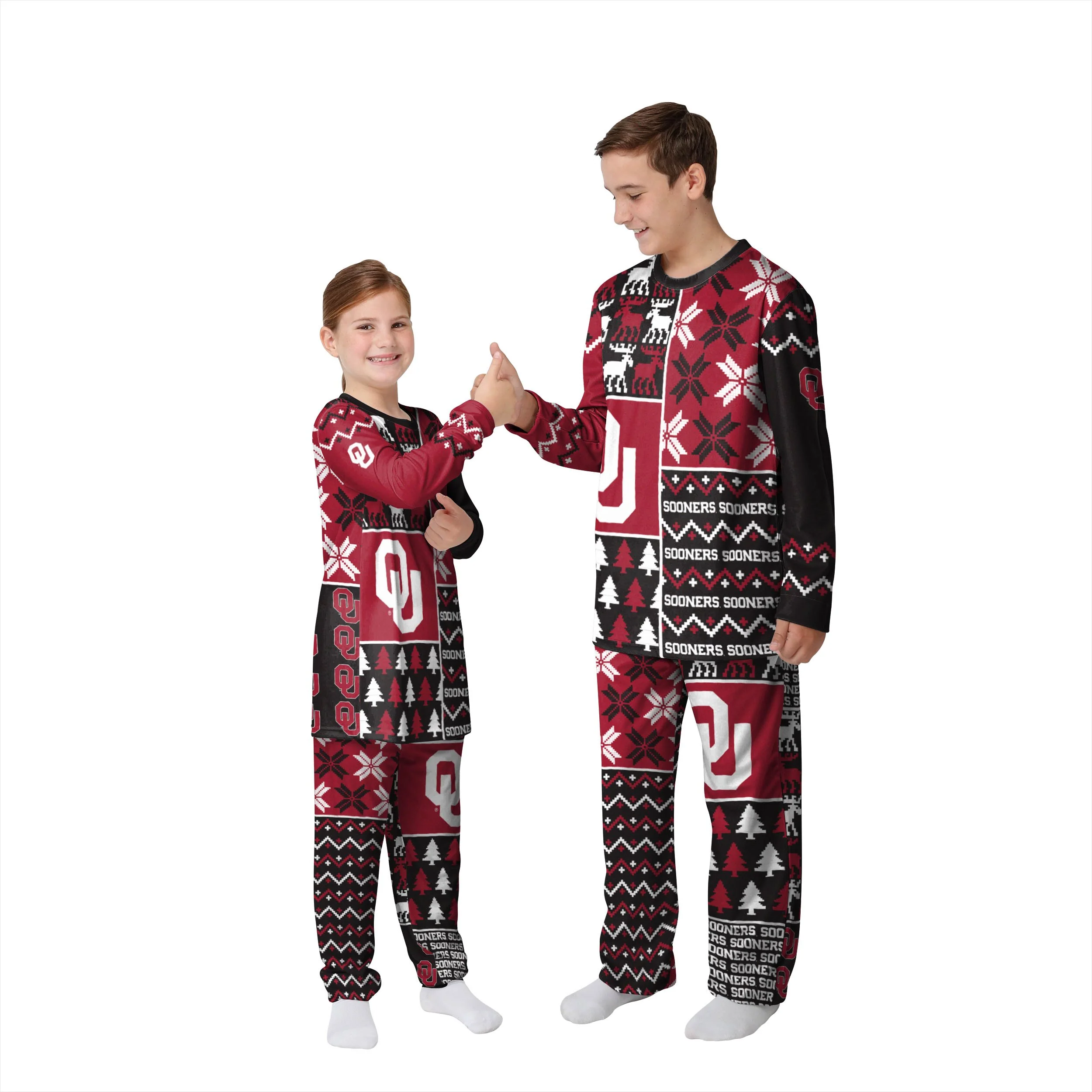 Oklahoma Sooners NCAA Busy Block Family Holiday Pajamas - Image 4