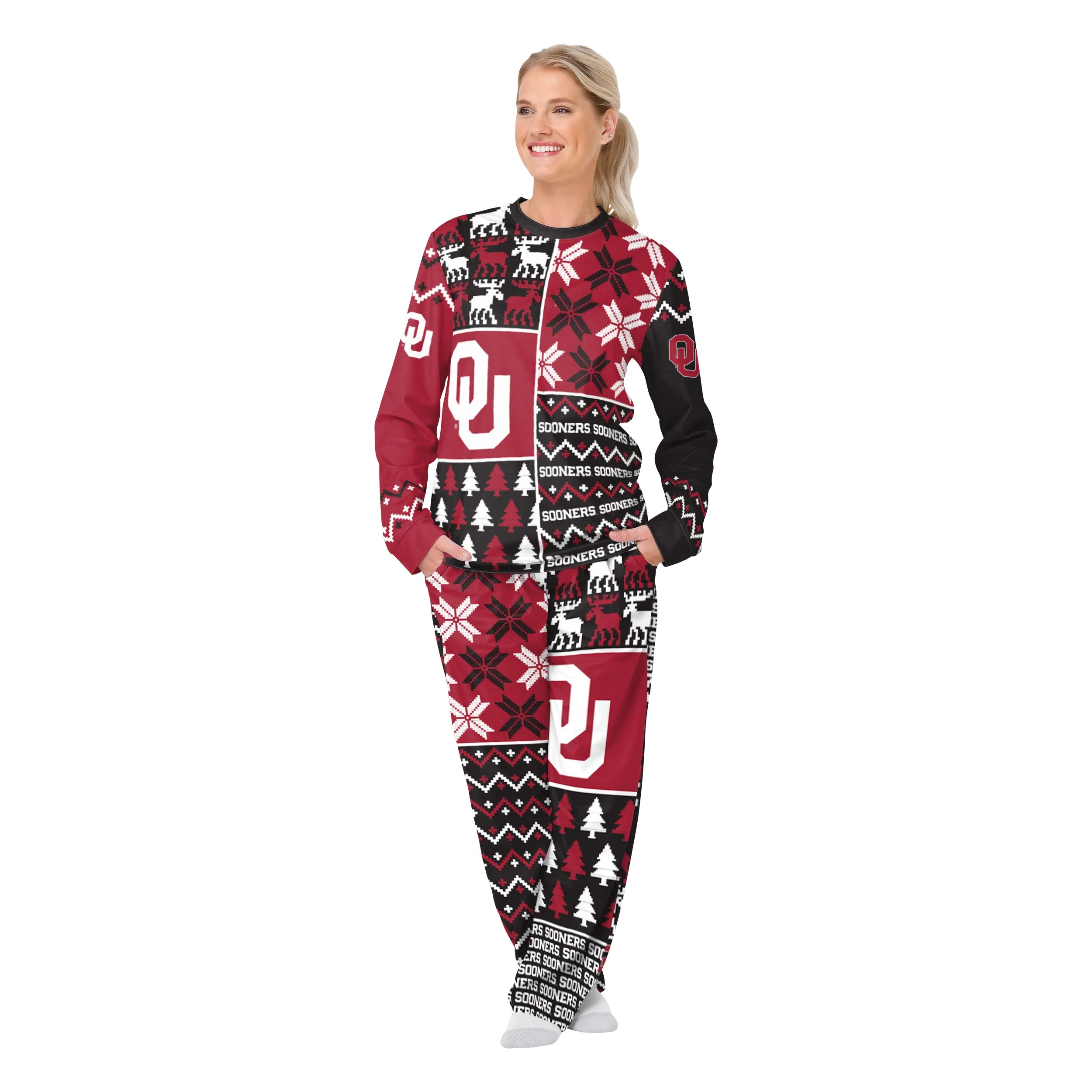 Oklahoma Sooners NCAA Busy Block Family Holiday Pajamas - Image 5
