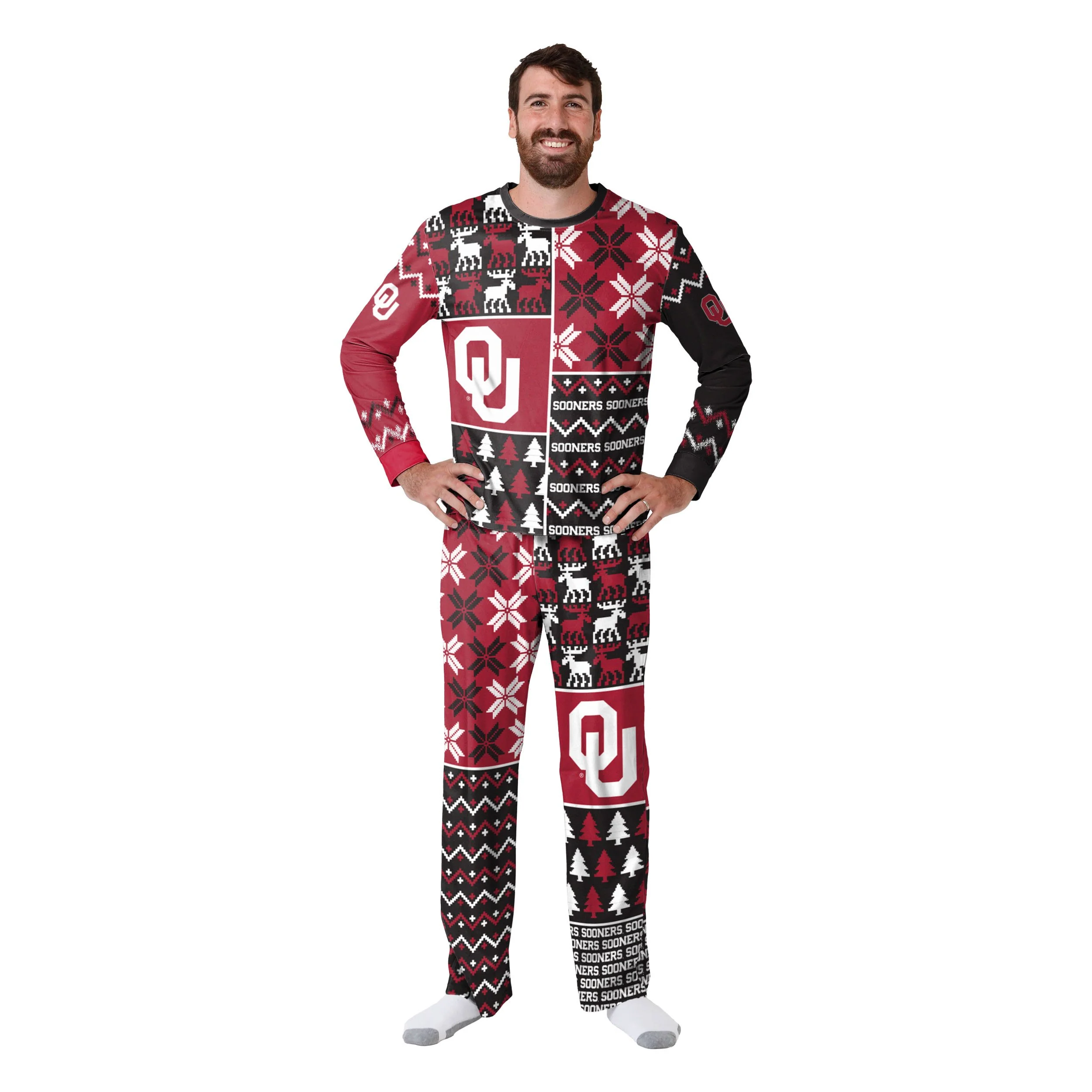 Oklahoma Sooners NCAA Busy Block Family Holiday Pajamas - Image 6
