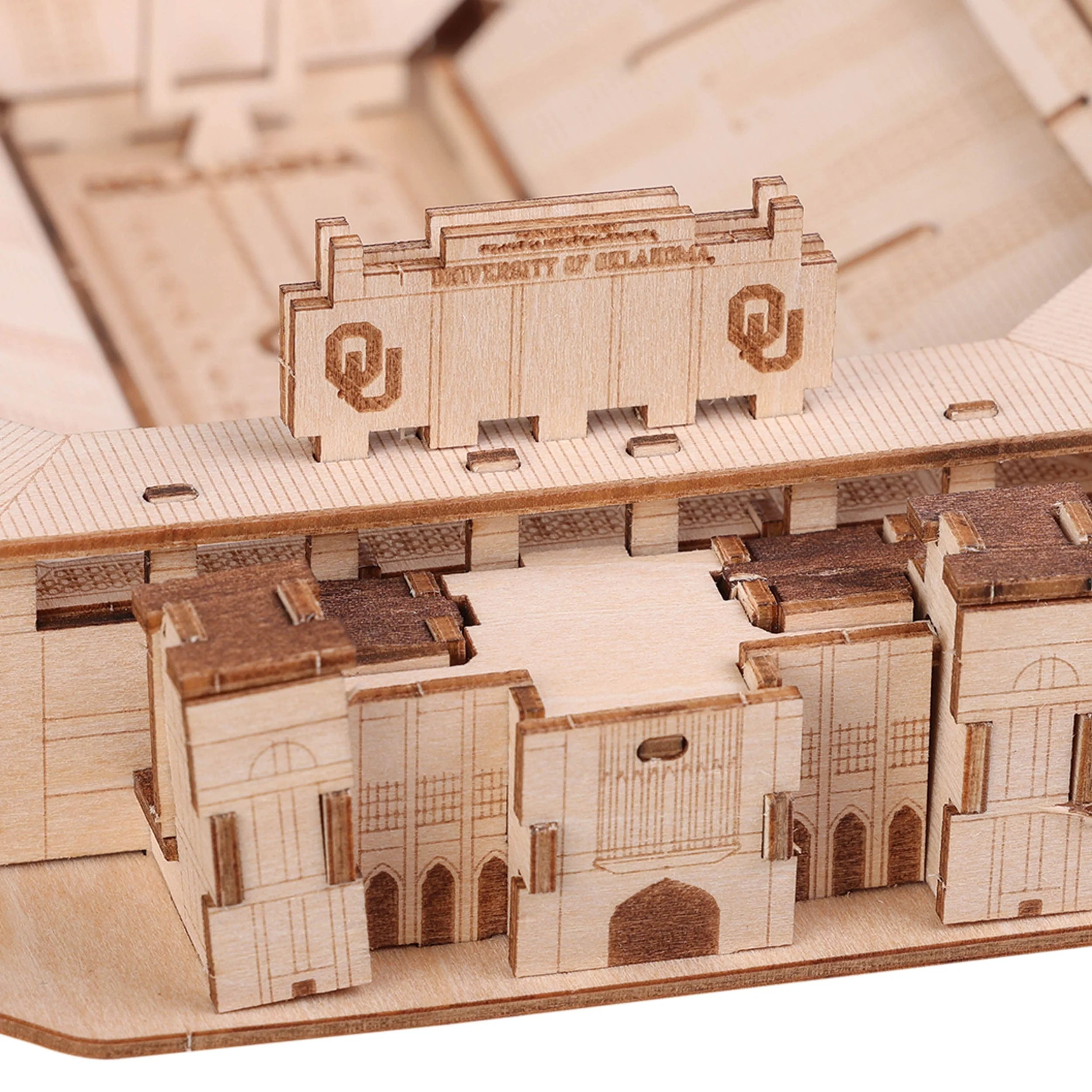 Oklahoma Sooners NCAA Gaylord Family - Oklahoma Memorial Stadium Wood PZLZ Stadium - Image 3