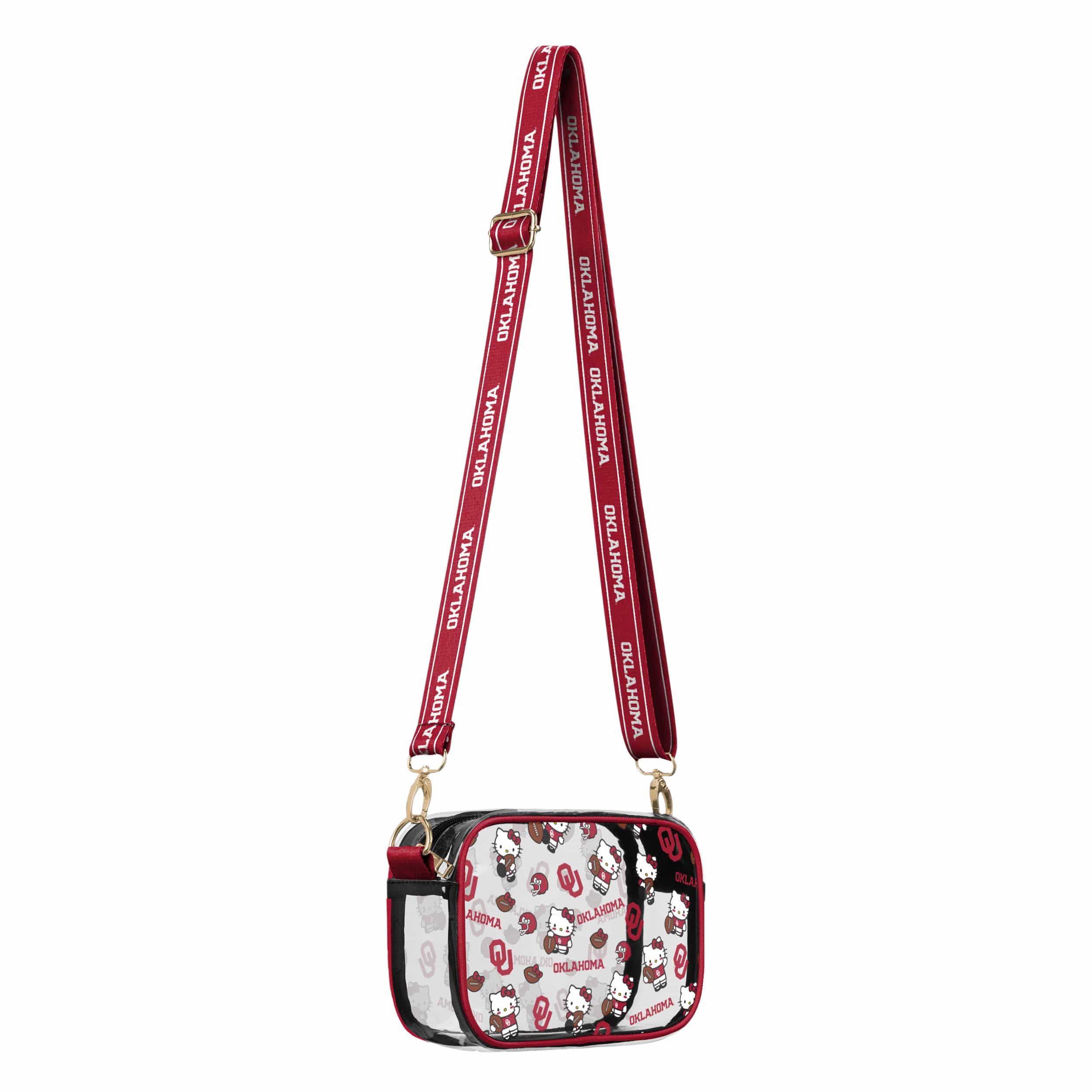 Oklahoma Sooners NCAA Hello Kitty® Clear Crossbody Bag (PREORDER - SHIPS MID JULY) - Image 2