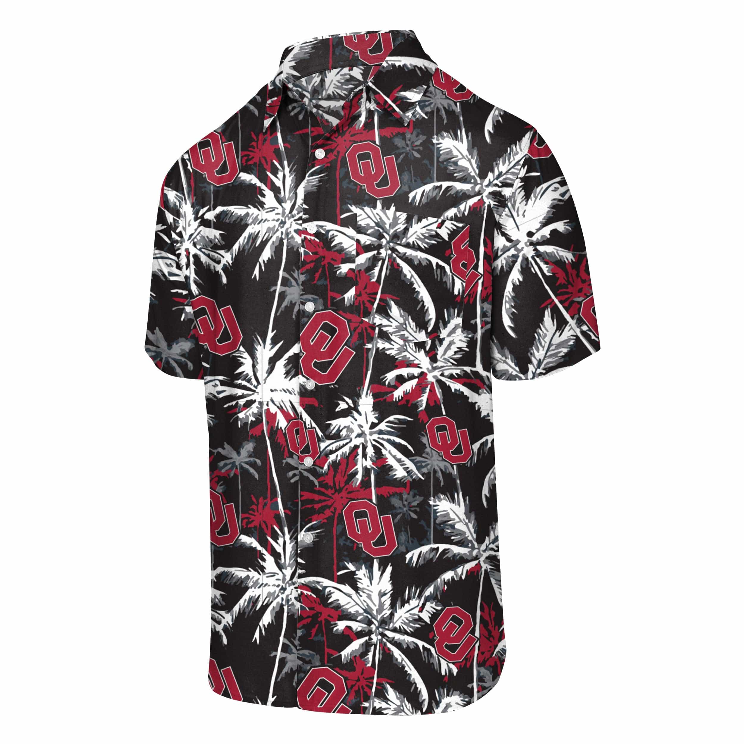 Oklahoma Sooners NCAA Mens Black Floral Button Up Shirt - Image 4