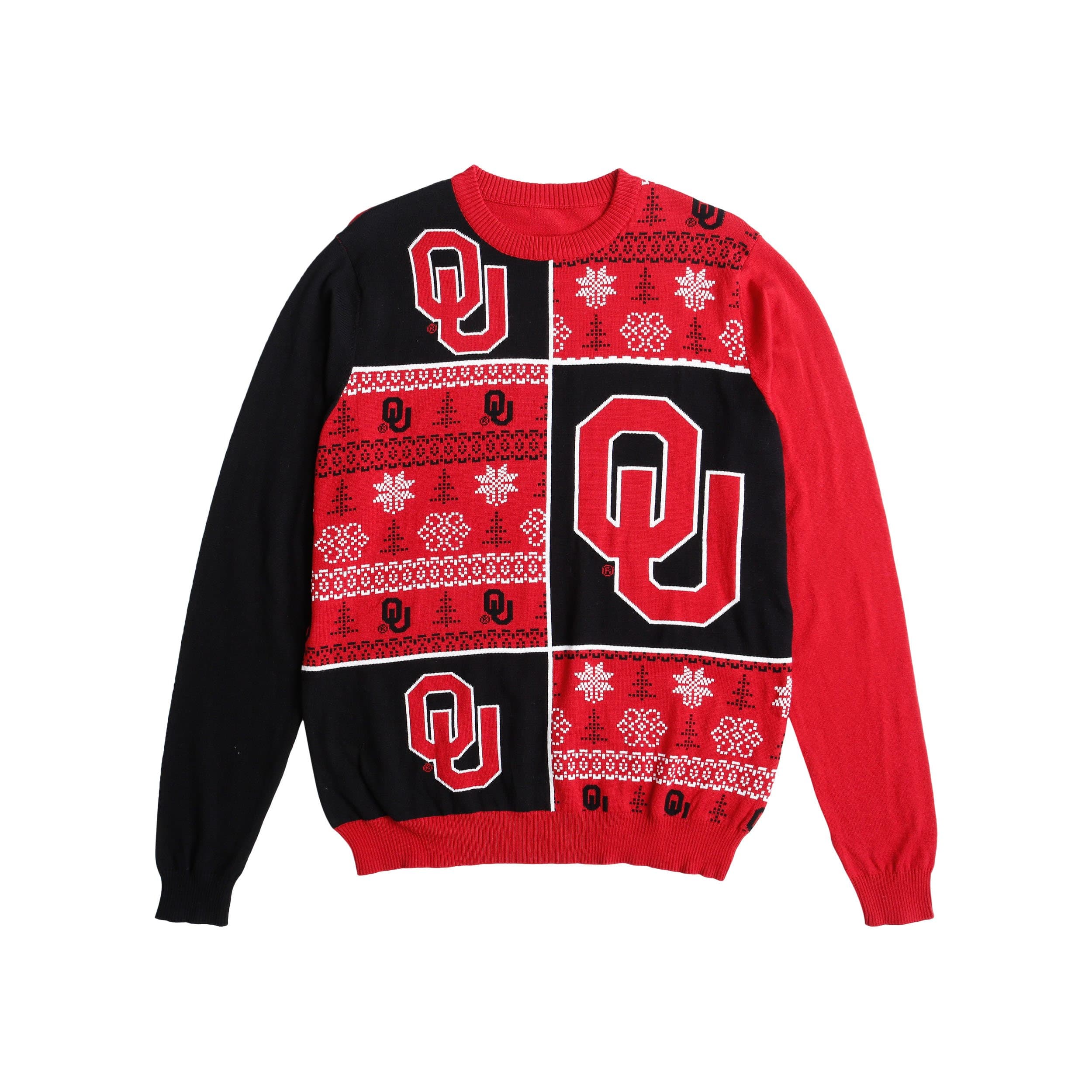 Oklahoma Sooners NCAA Mens Busy Block Snowfall Sweater