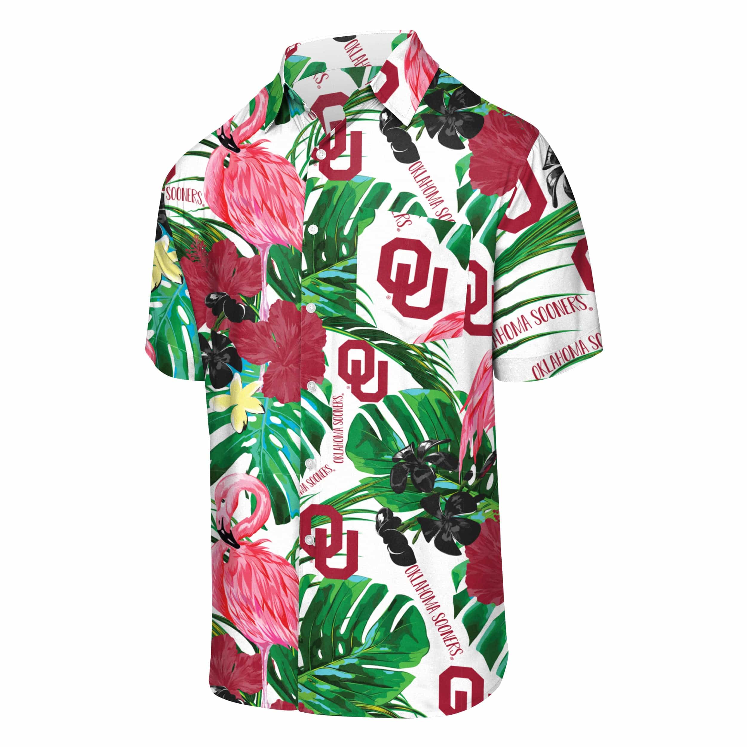 Oklahoma Sooners NCAA Mens Flamingo Button Up Shirt - Image 4