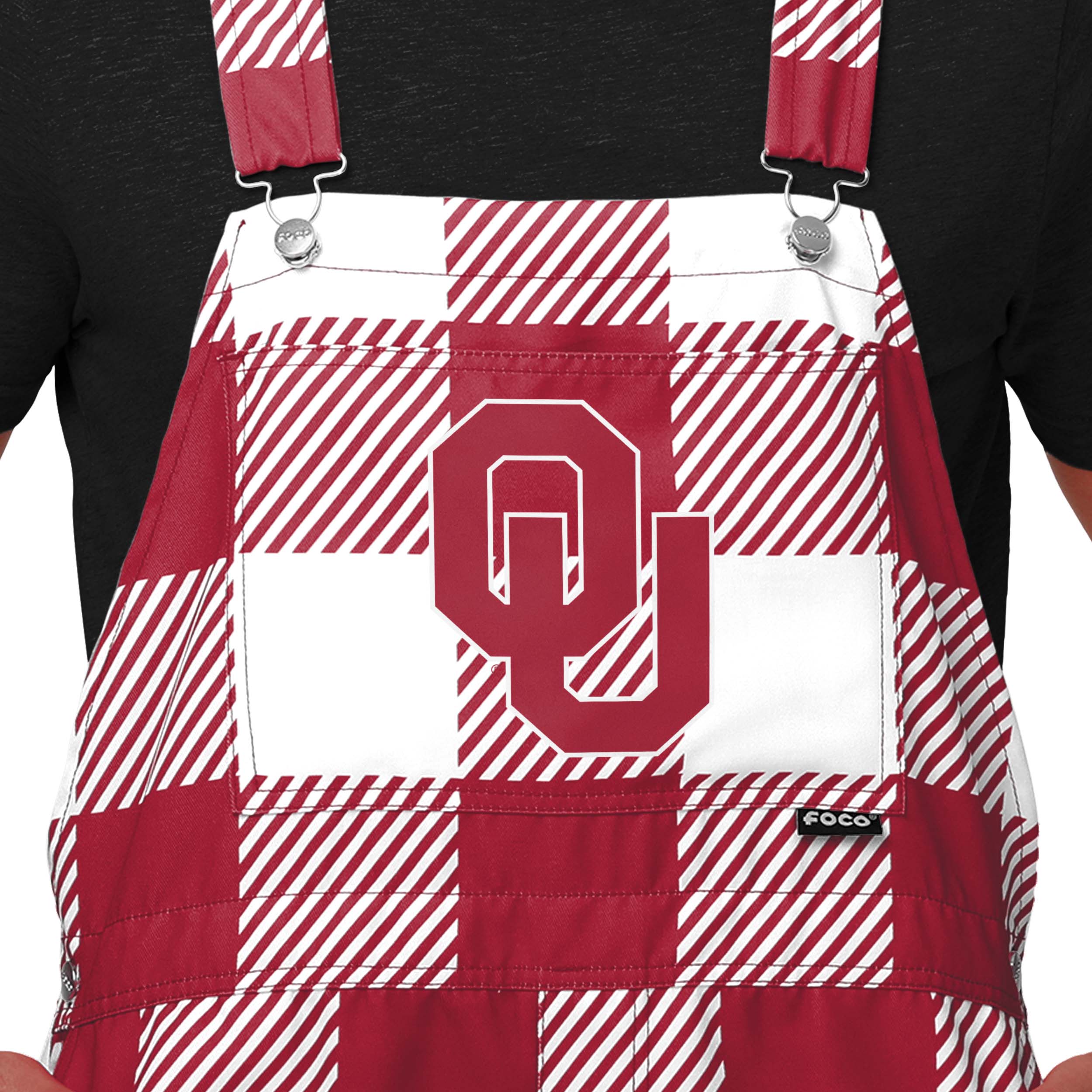 Oklahoma Sooners NCAA Mens Plaid Bib Shortalls - Image 4