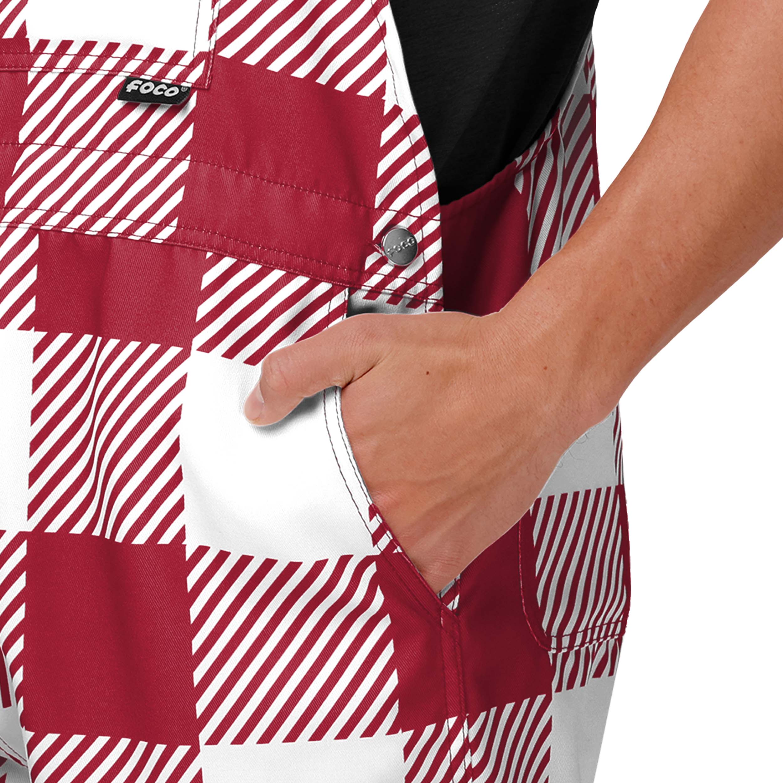 Oklahoma Sooners NCAA Mens Plaid Bib Shortalls - Image 5