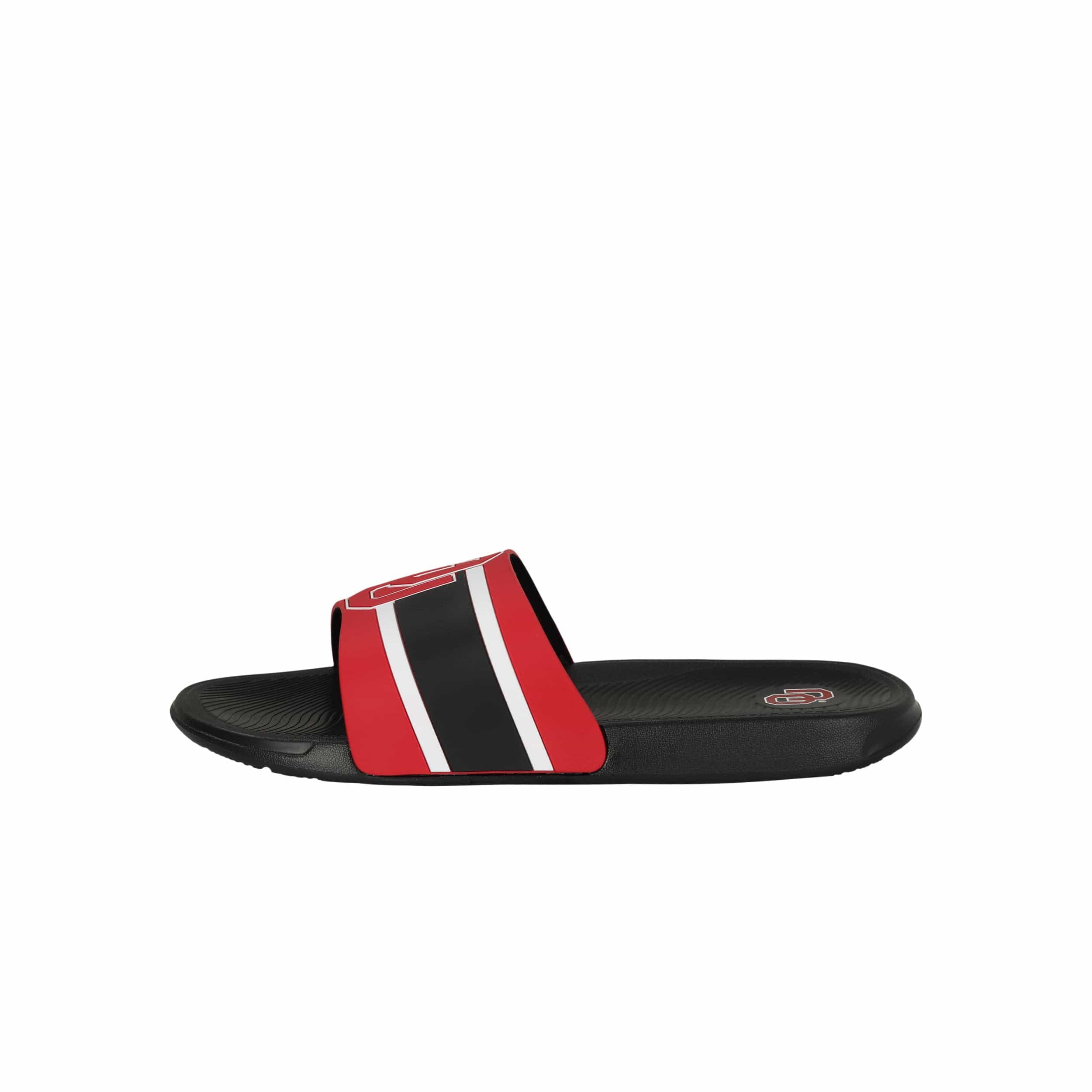 Oklahoma Sooners NCAA Mens Striped Big Logo Raised Slide - Image 4