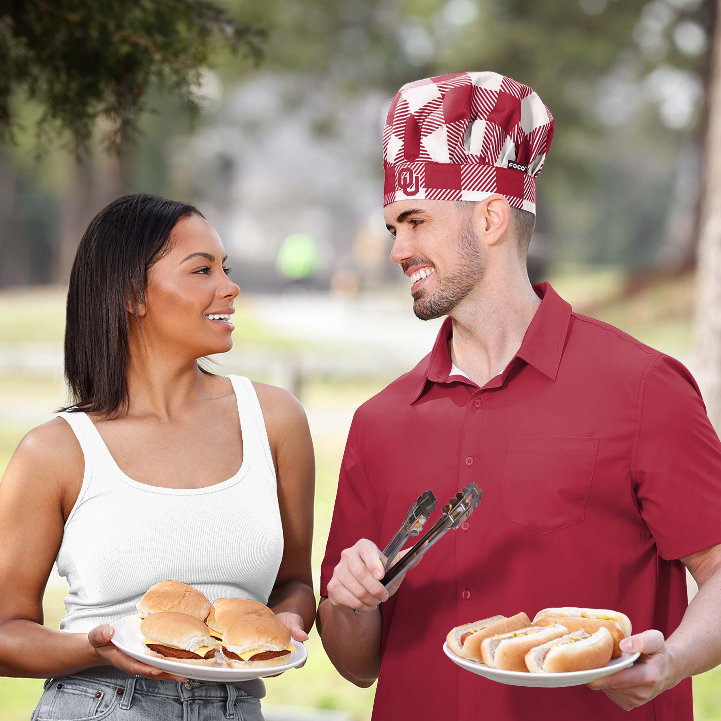 Oklahoma Sooners NCAA Plaid Chef Hat - Image 3