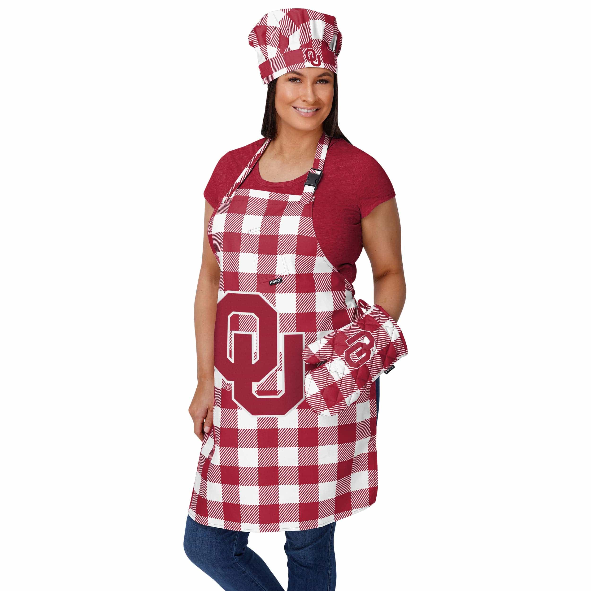 Oklahoma Sooners NCAA Plaid Chef Set - Image 2