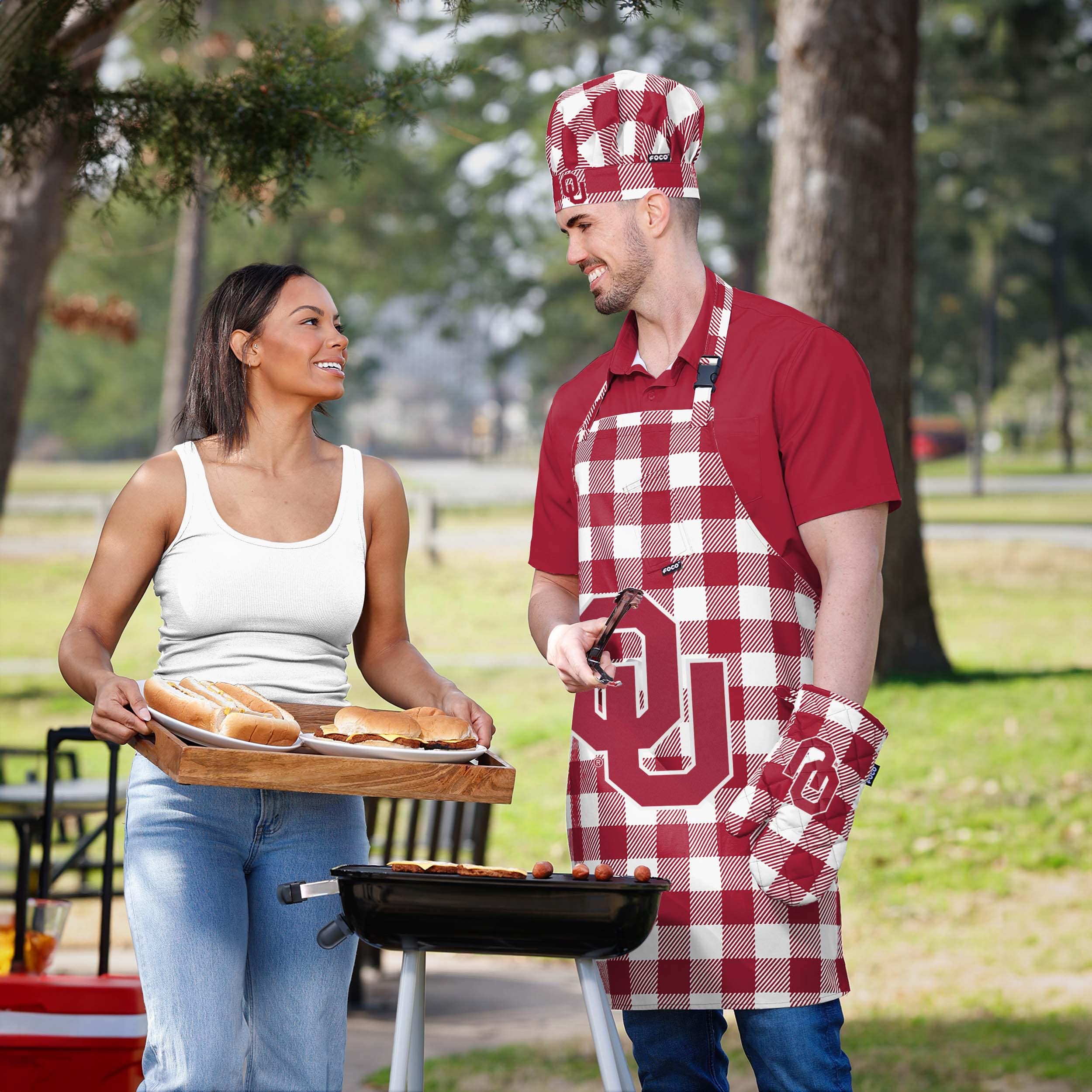 Oklahoma Sooners NCAA Plaid Chef Set - Image 5