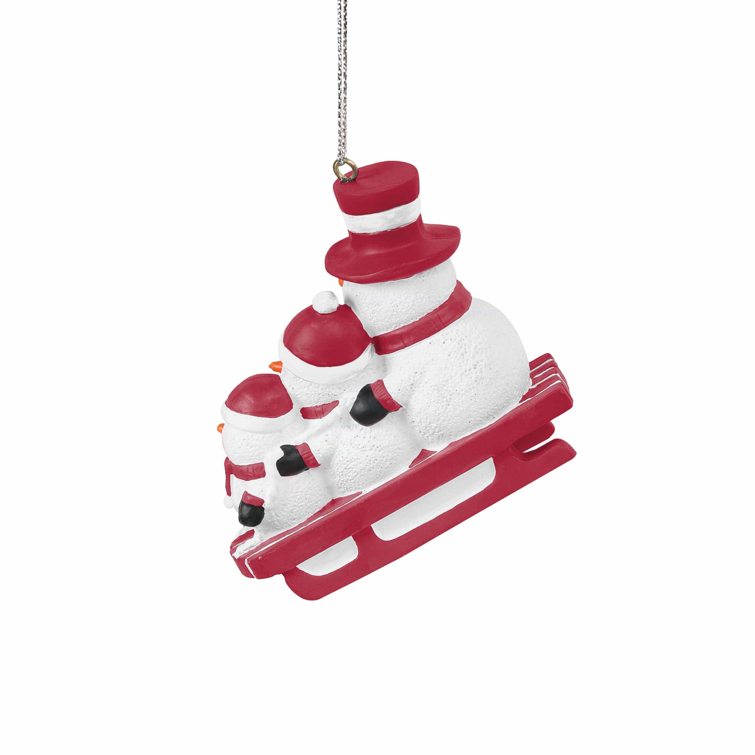 Oklahoma Sooners NCAA Sledding Snowmen Ornament - Image 3