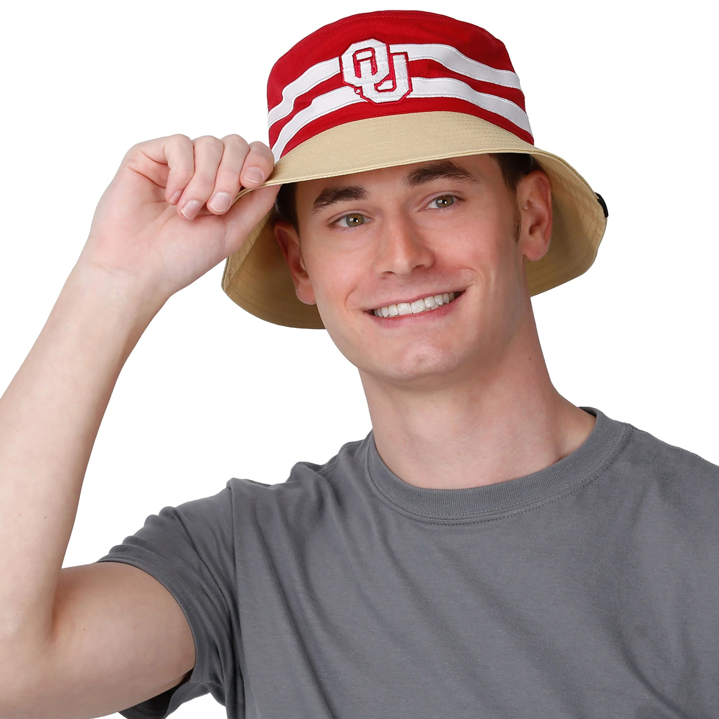 Oklahoma Sooners NCAA Team Stripe Bucket Hat - Image 5