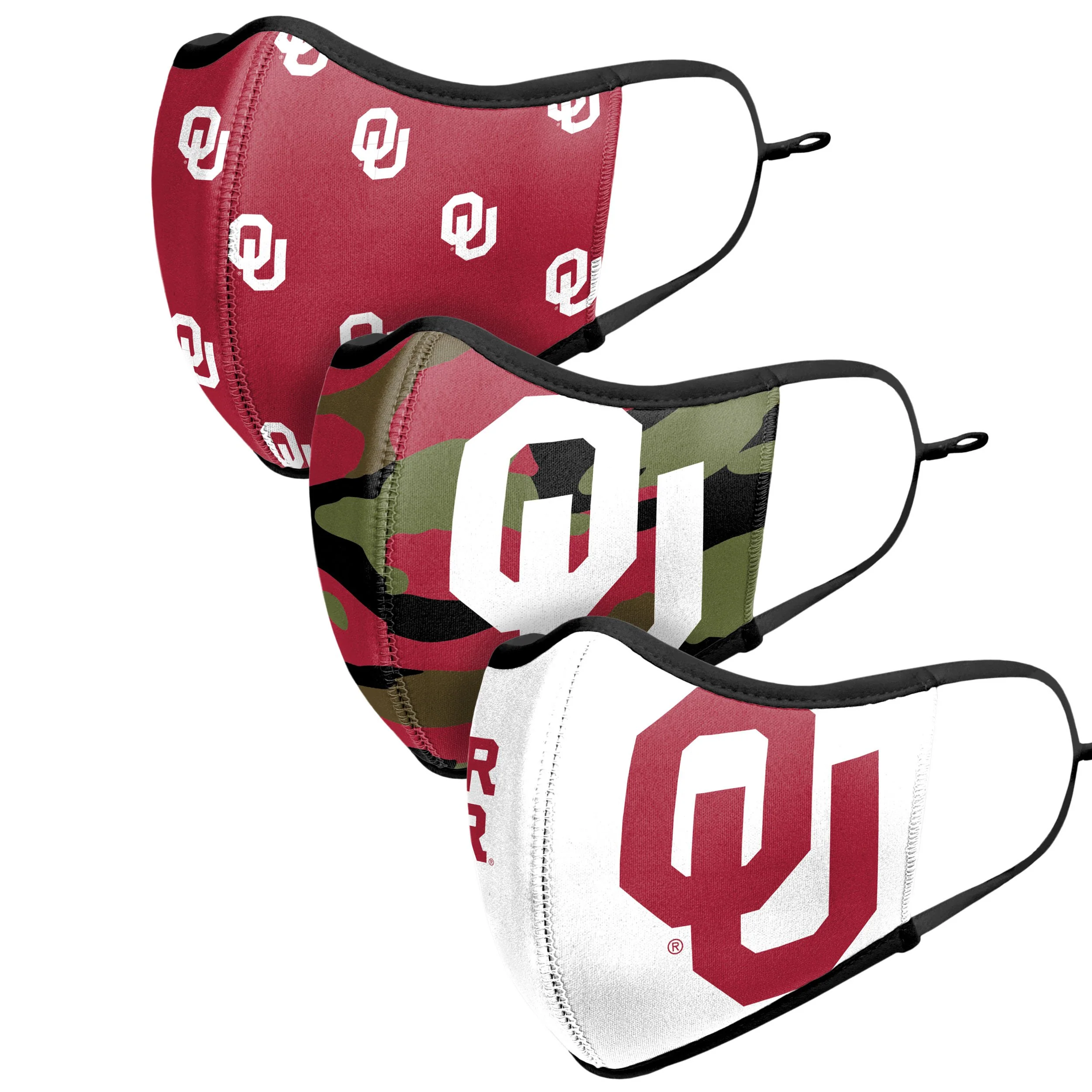 Oklahoma Sooners NCAA Thematic Sport 3 Pack Face Cover - Image 4