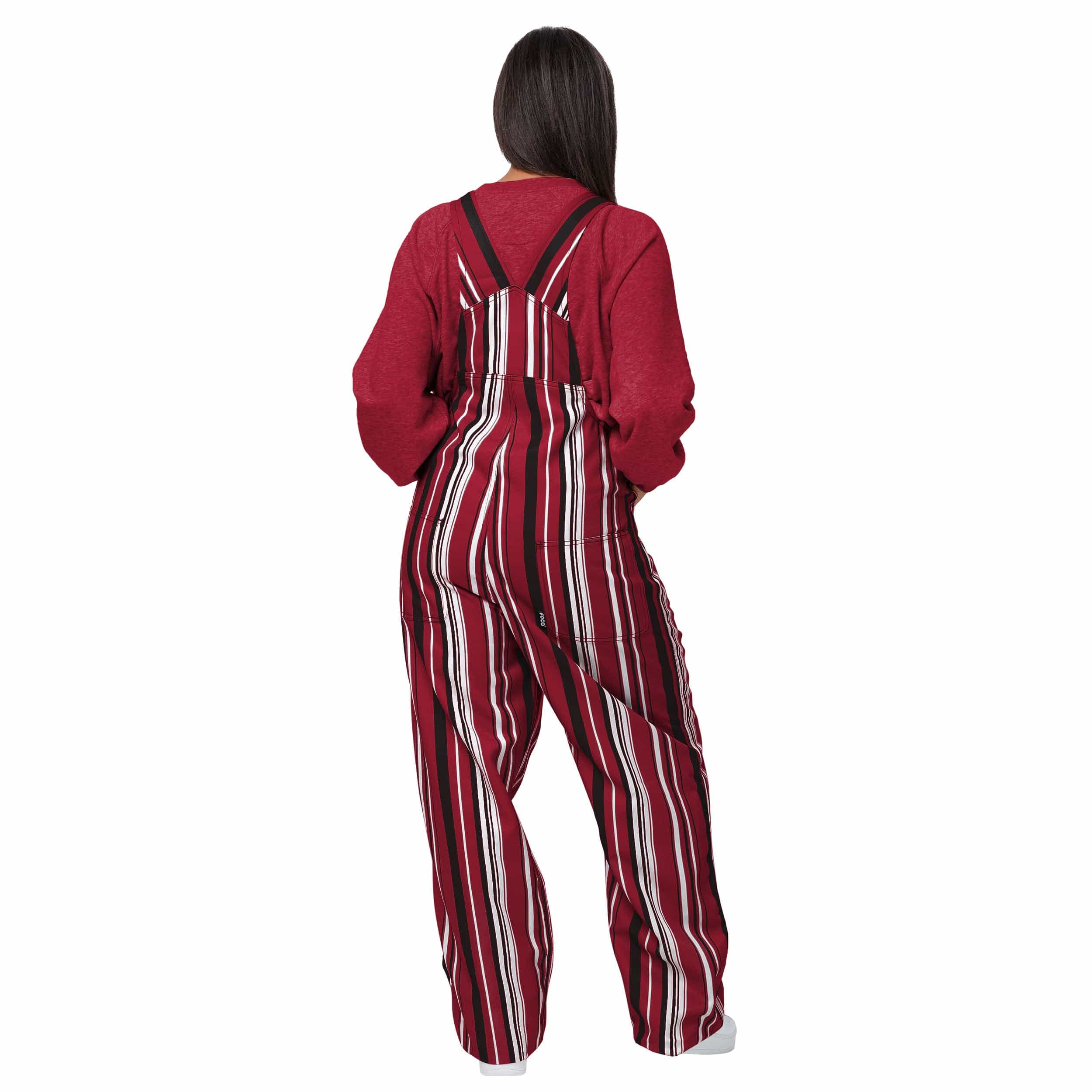 Oklahoma Sooners NCAA Womens Hyper Stripe Bib Overalls - Image 2