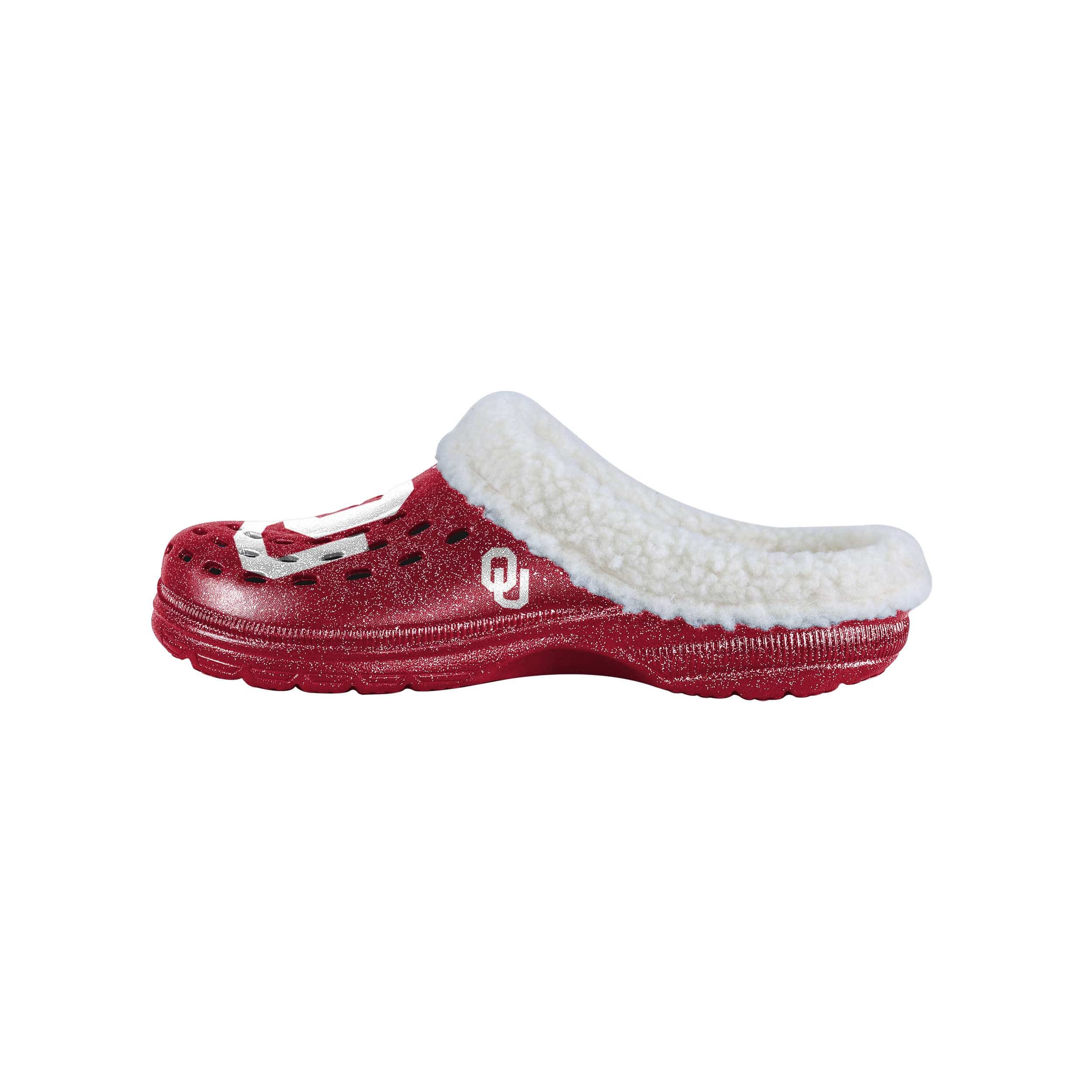Oklahoma Sooners NCAA Womens Sherpa Lined Glitter Clog - Image 2