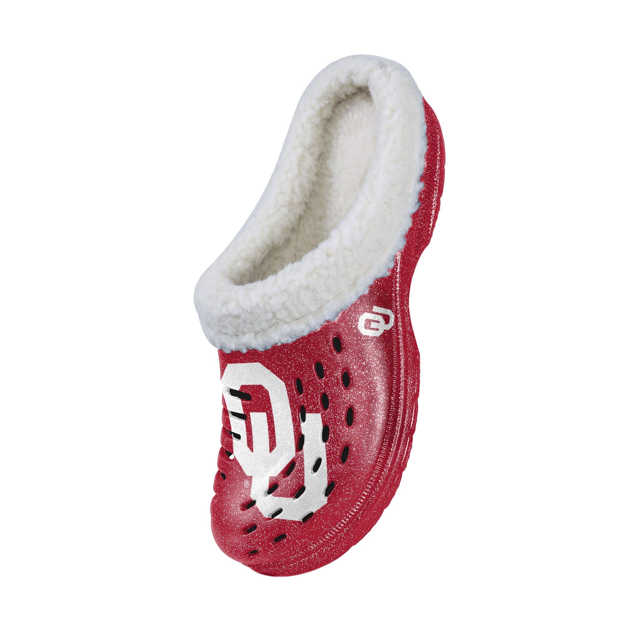 Oklahoma Sooners NCAA Womens Sherpa Lined Glitter Clog - Image 3