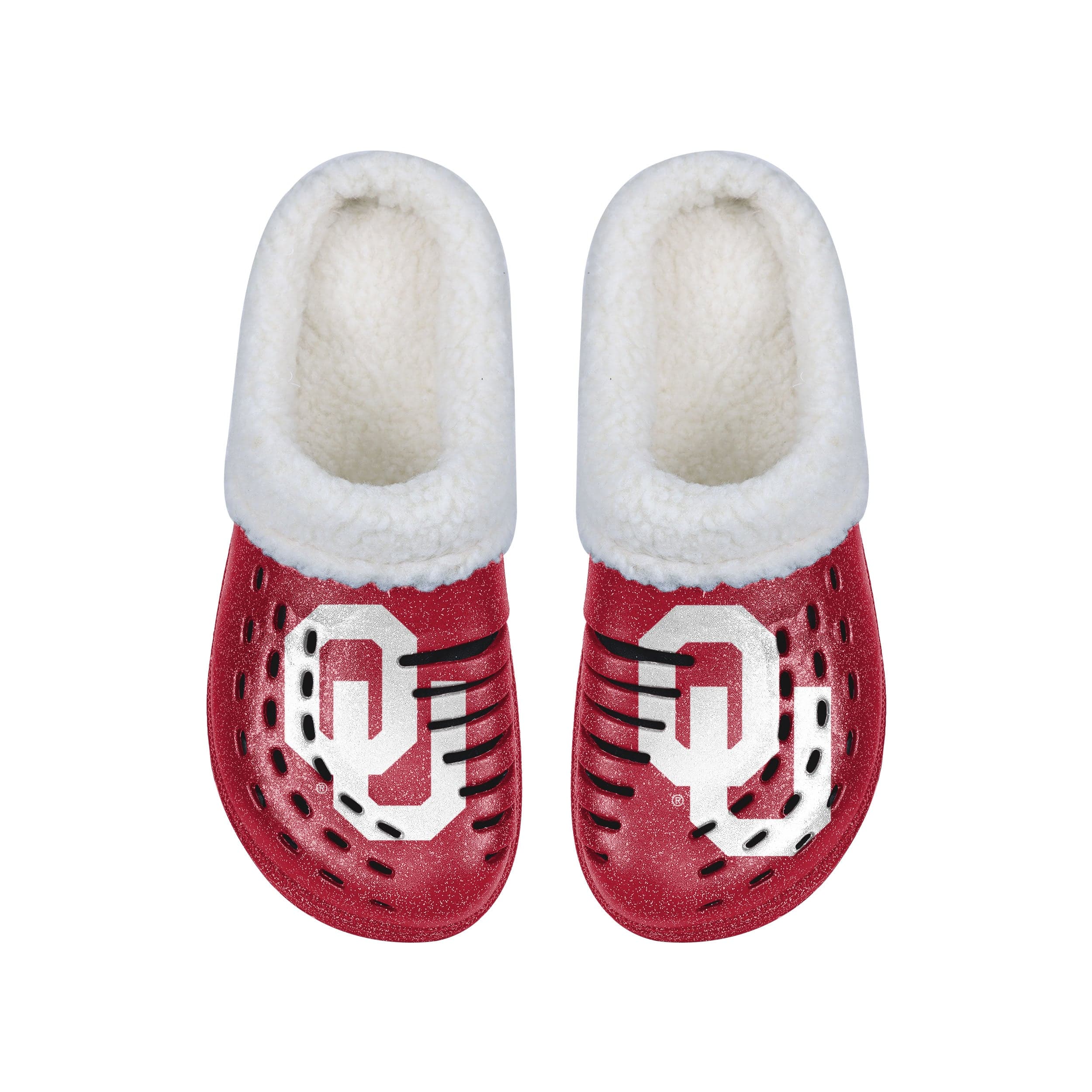 Oklahoma Sooners NCAA Womens Sherpa Lined Glitter Clog - Image 4