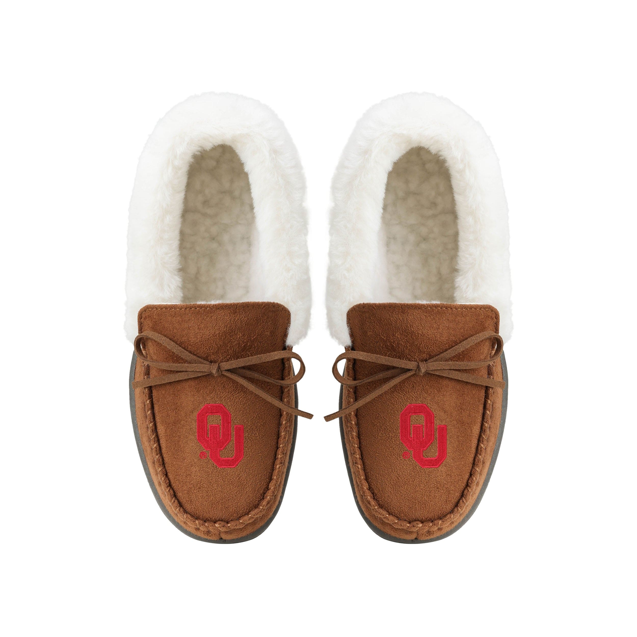 Oklahoma Sooners NCAA Womens Tan Moccasin Slippers - Image 4