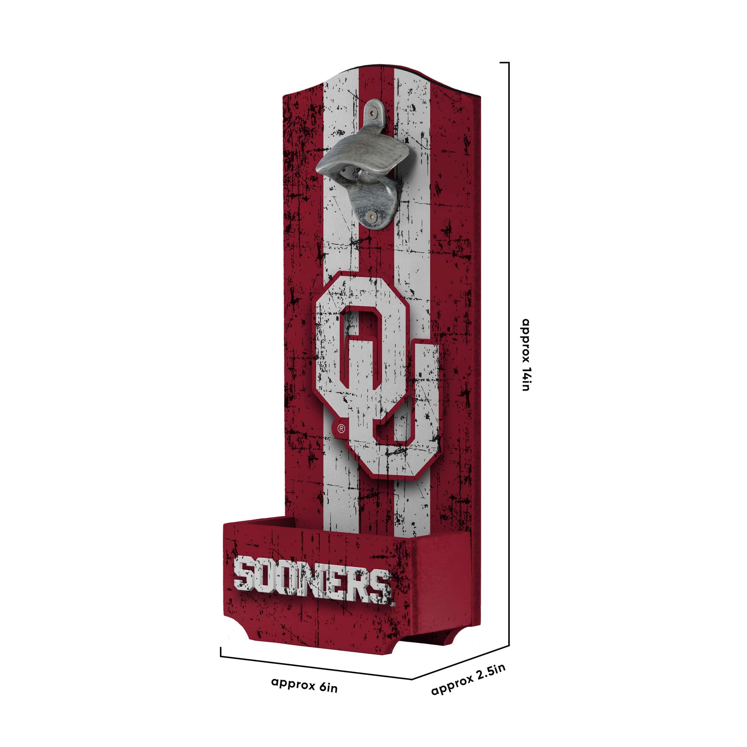 Oklahoma Sooners NCAA Wooden Bottle Cap Opener Sign - Image 5