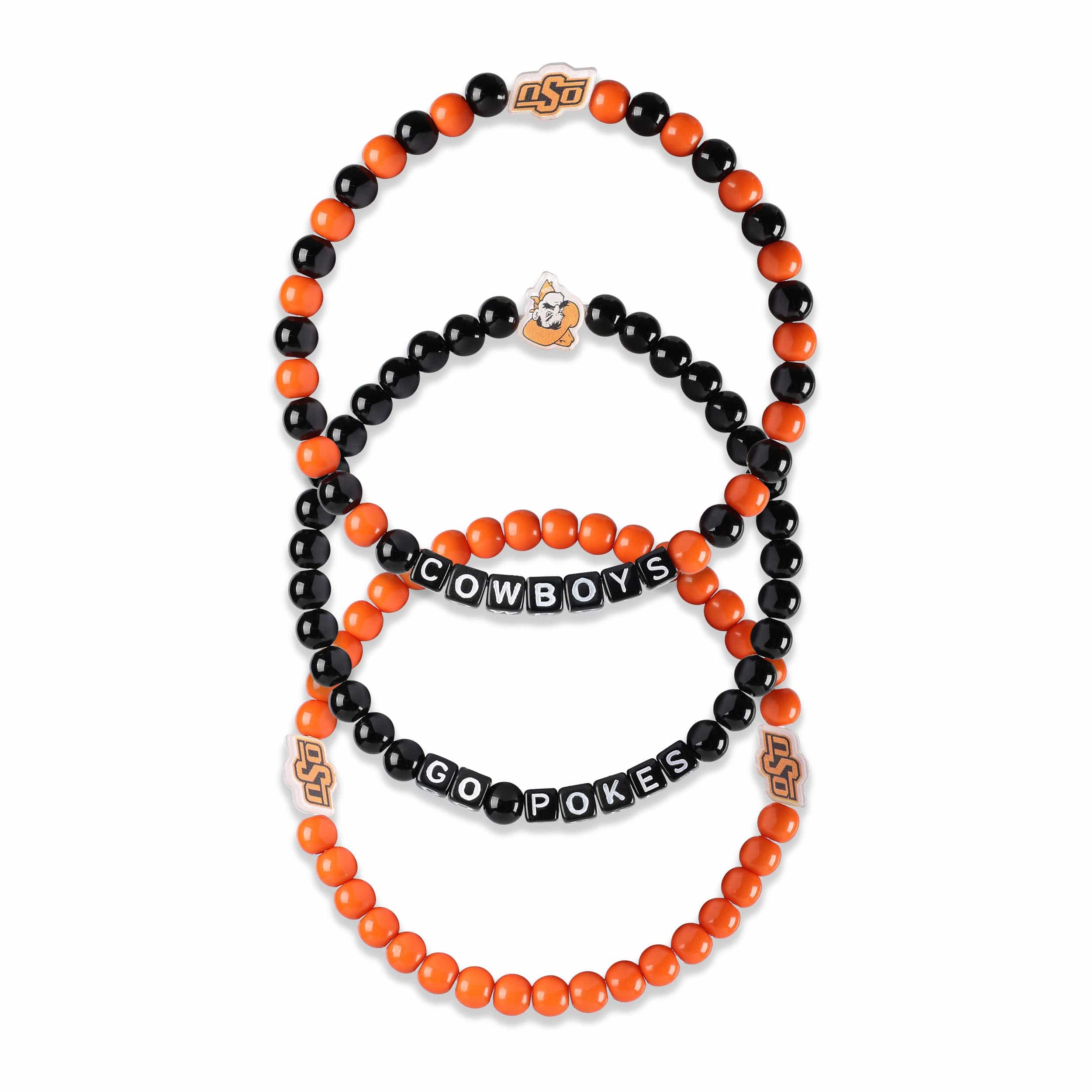 Oklahoma State Cowboys NCAA 3 Pack Beaded Friendship Bracelet