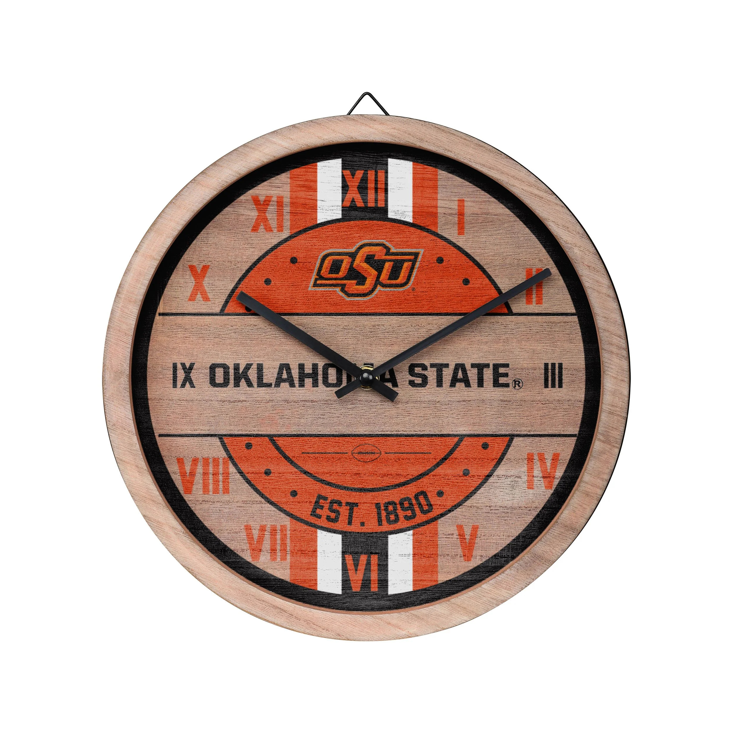 Oklahoma State Cowboys NCAA Barrel Wall Clock