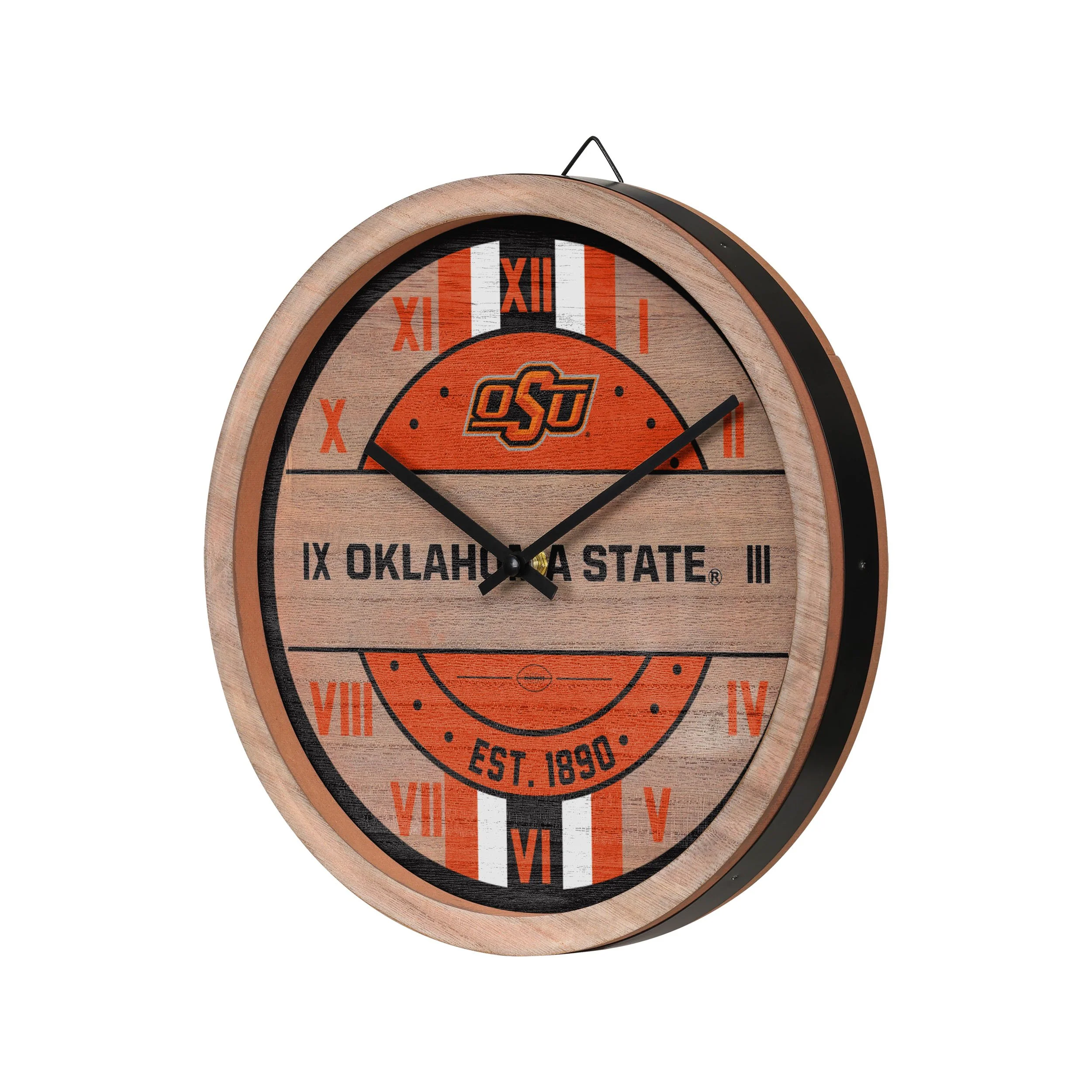 Oklahoma State Cowboys NCAA Barrel Wall Clock - Image 2