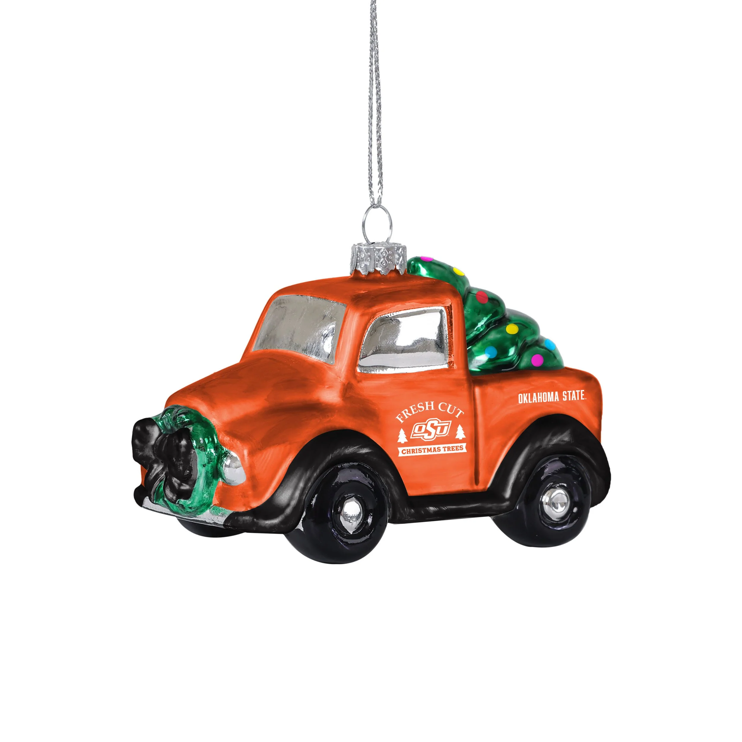 Oklahoma State Cowboys NCAA Blown Glass Truck Ornament - Image 2