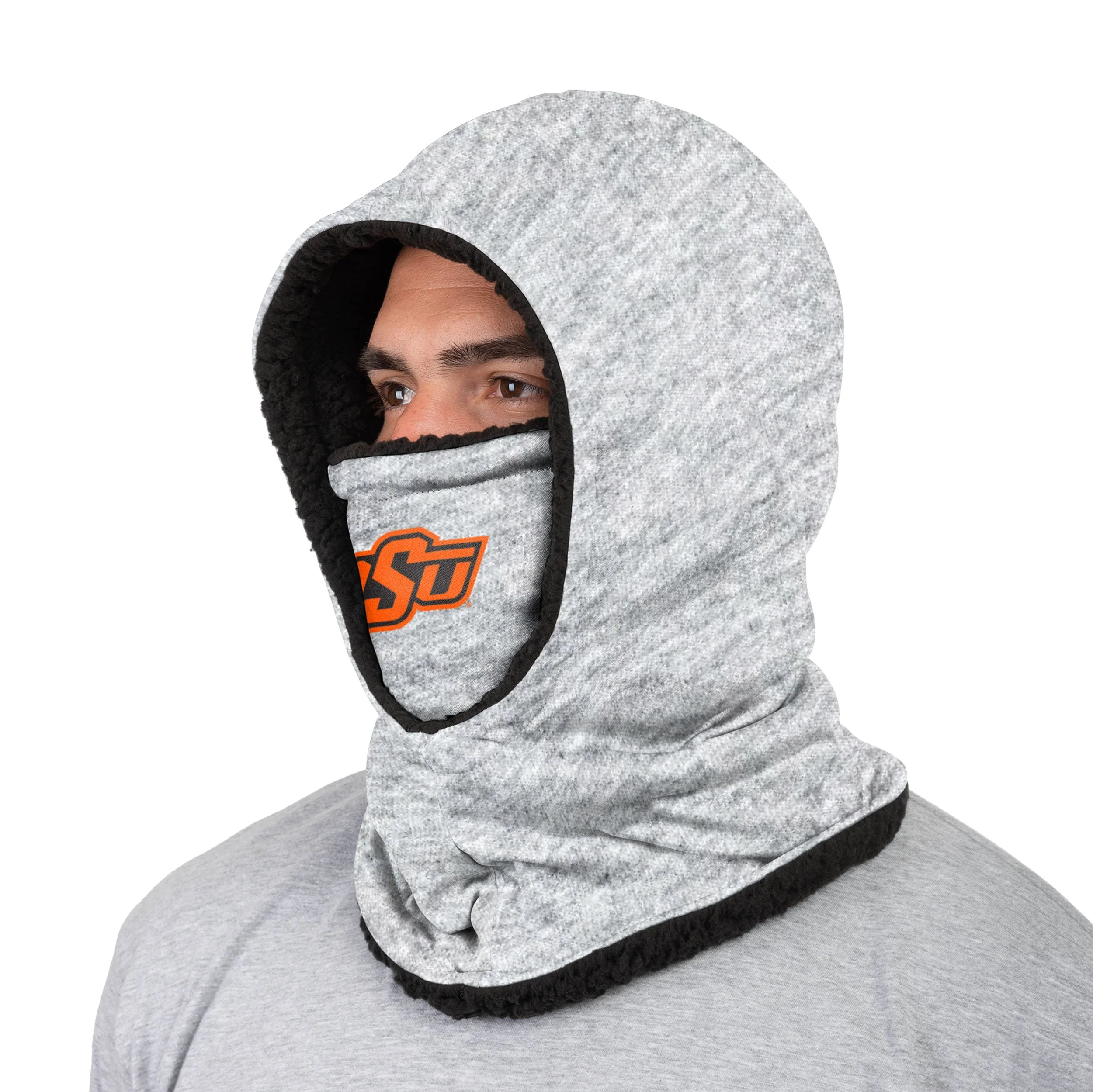Oklahoma State Cowboys NCAA Heather Grey Big Logo Hooded Gaiter - Image 2