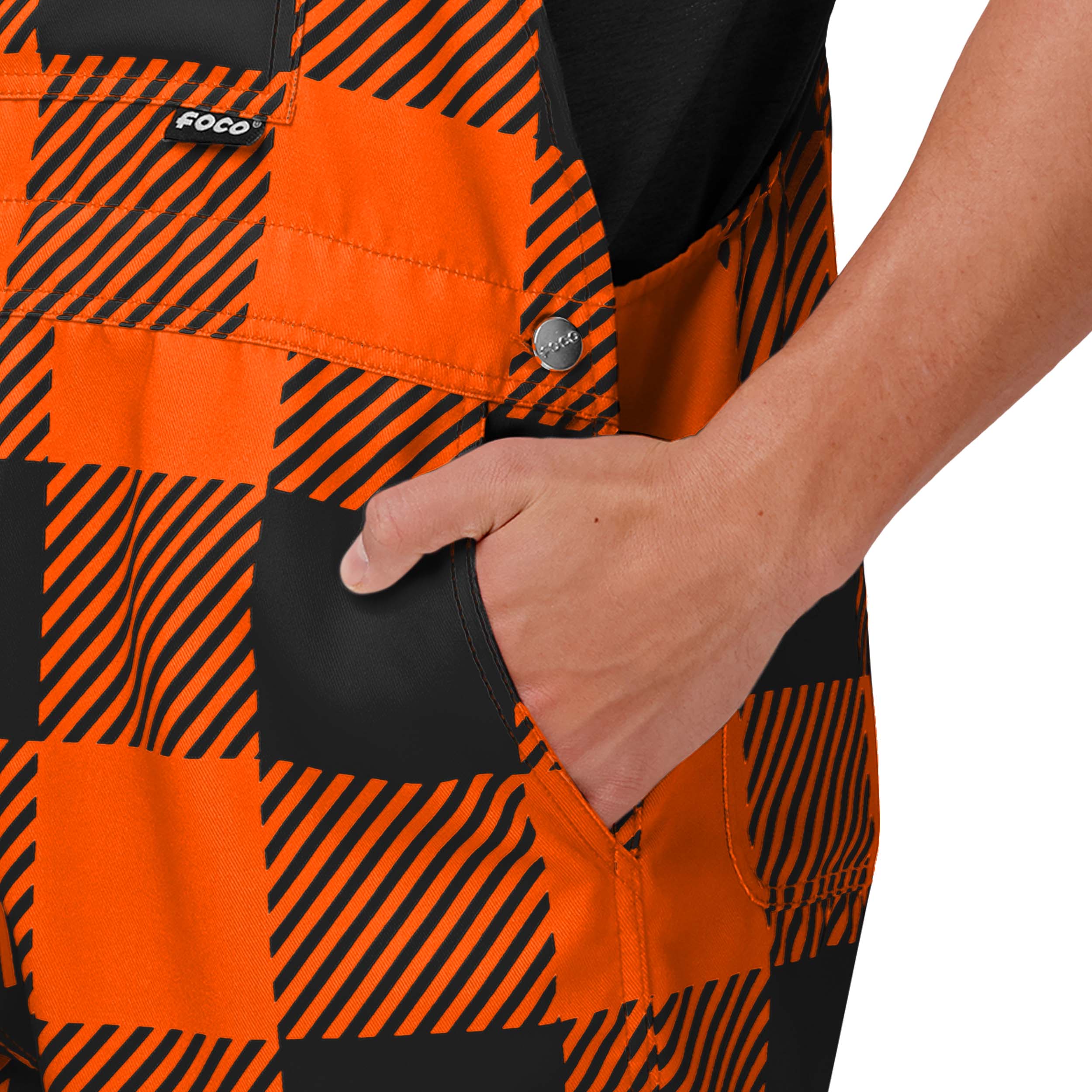 Oklahoma State Cowboys NCAA Mens Plaid Bib Shortalls - Image 5