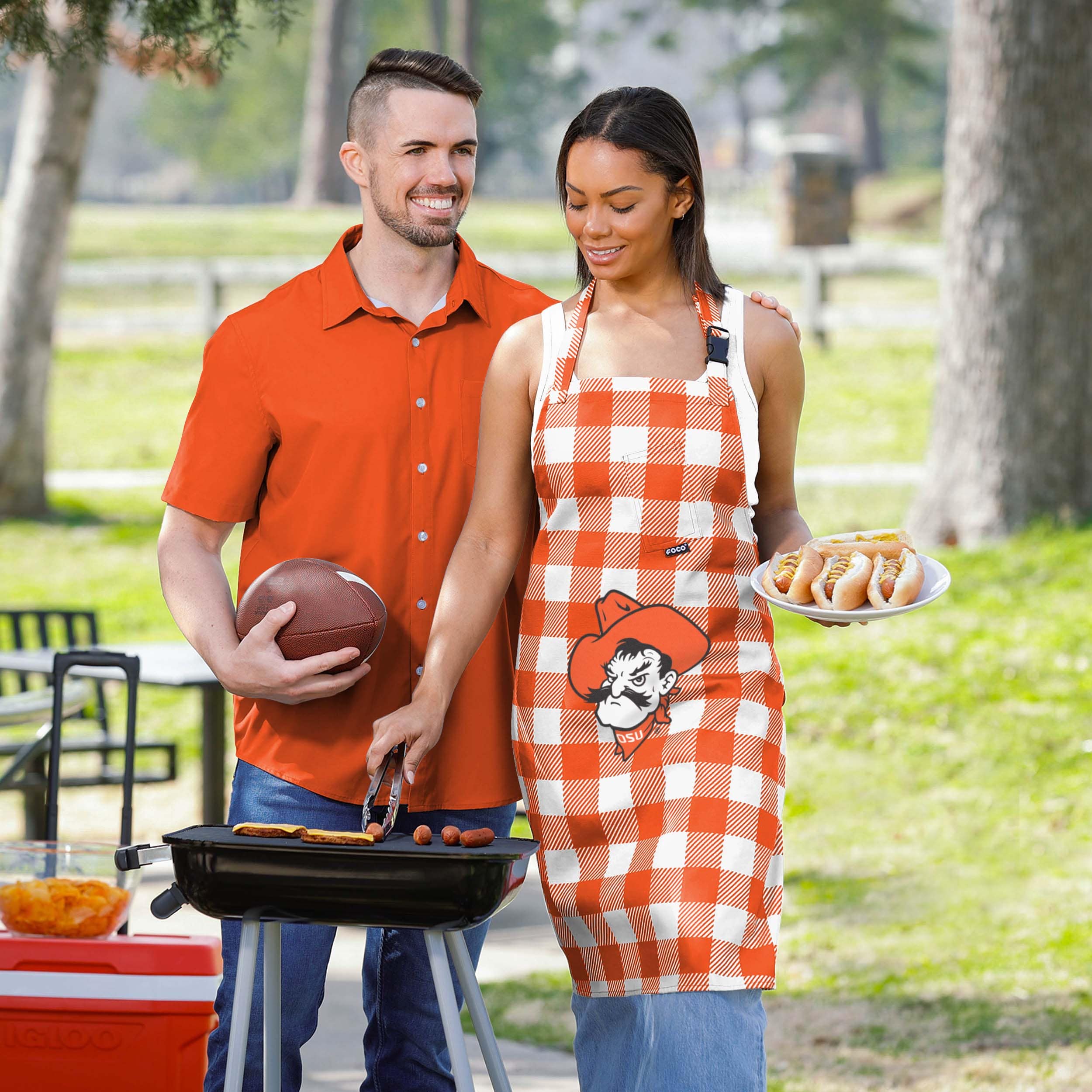 Oklahoma State Cowboys NCAA Plaid Apron - Image 5