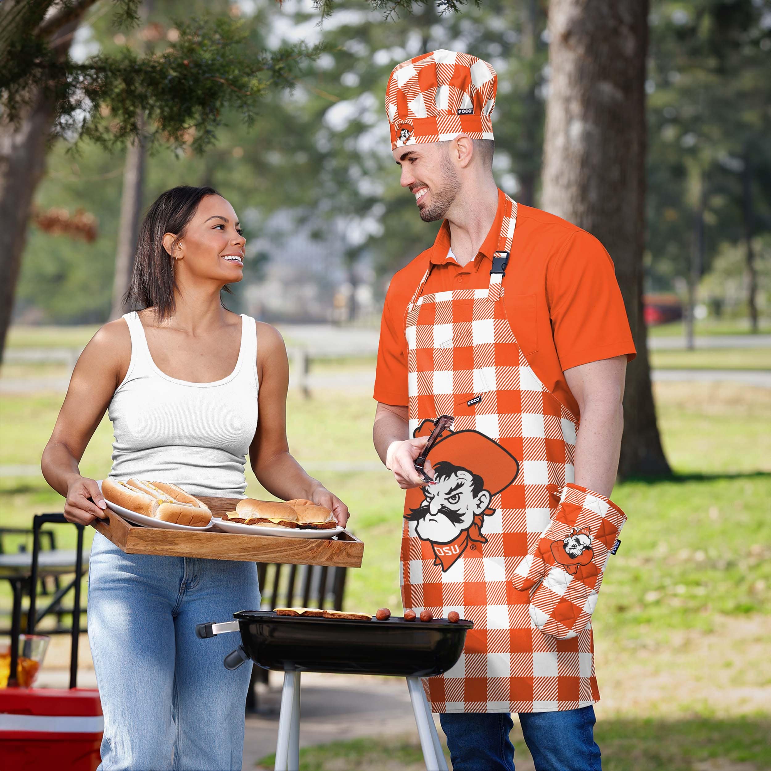 Oklahoma State Cowboys NCAA Plaid Chef Set - Image 5