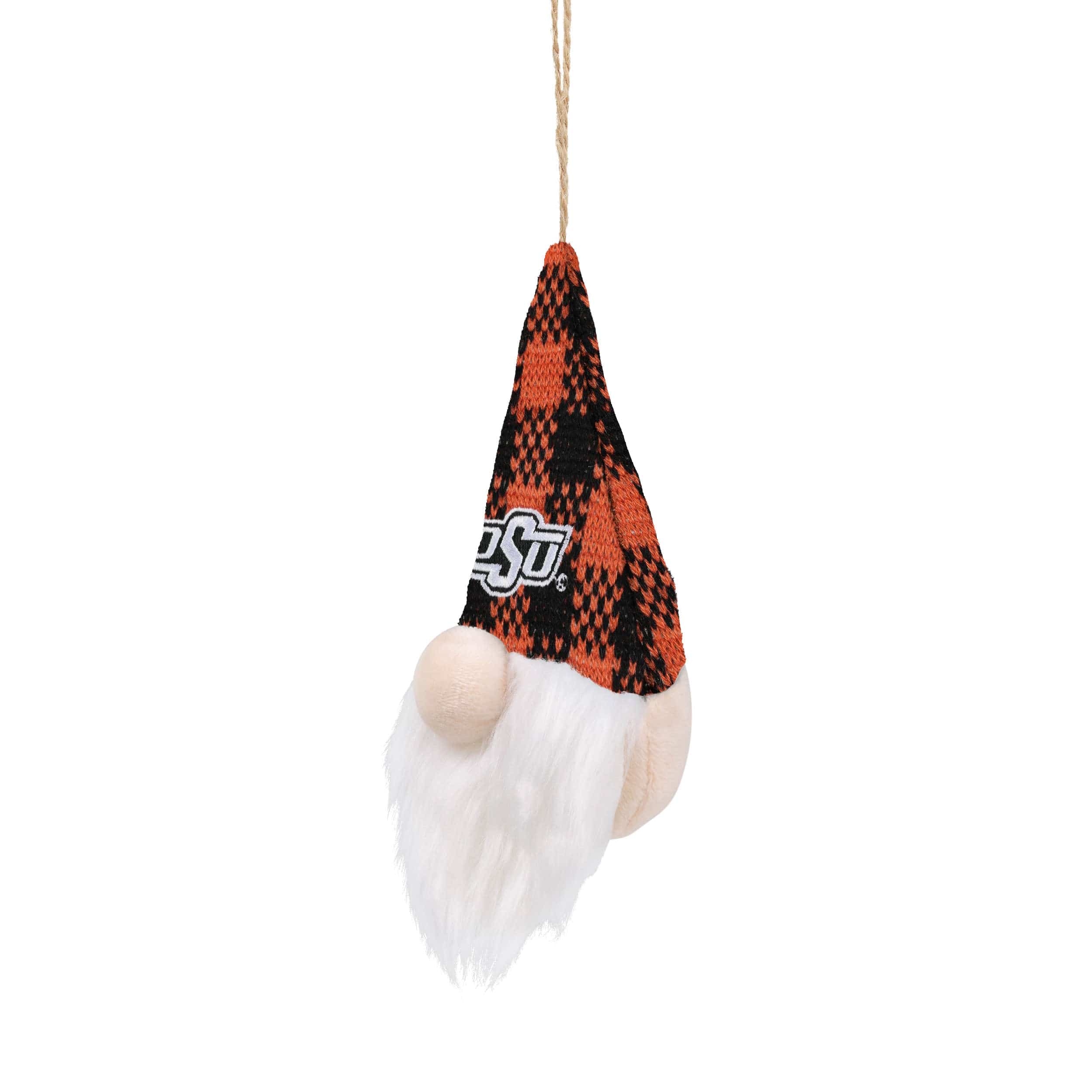 Oklahoma State Cowboys NCAA Plaid Hat Plush Gnome Ornament - Image 2