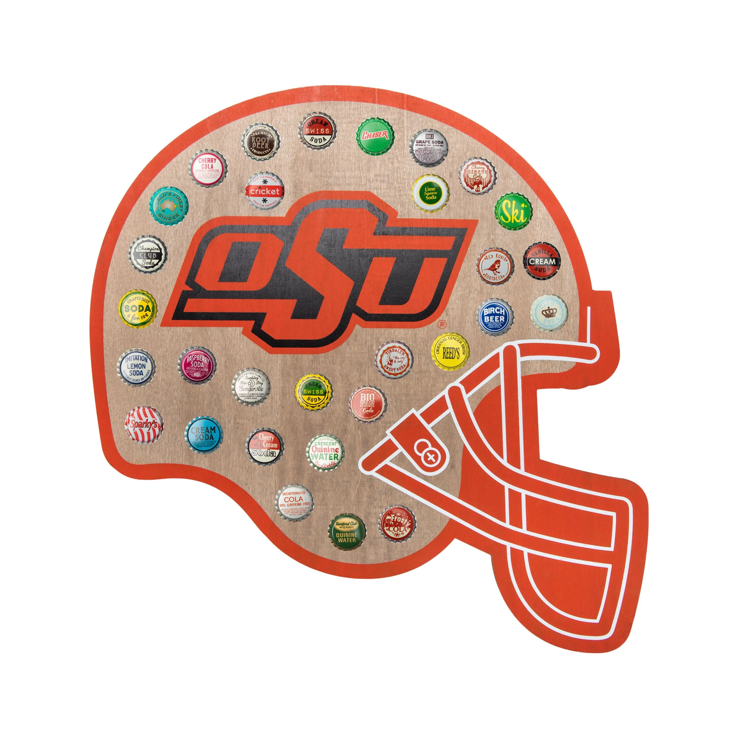 Oklahoma State Cowboys NCAA Push Bottle Cap Wall Sign