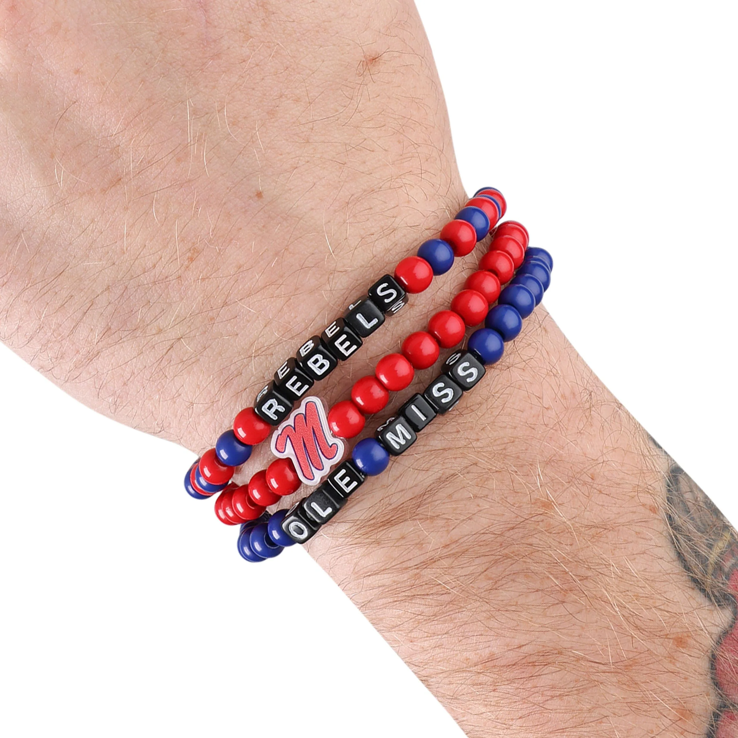 Ole Miss Rebels NCAA 3 Pack Beaded Friendship Bracelet - Image 4