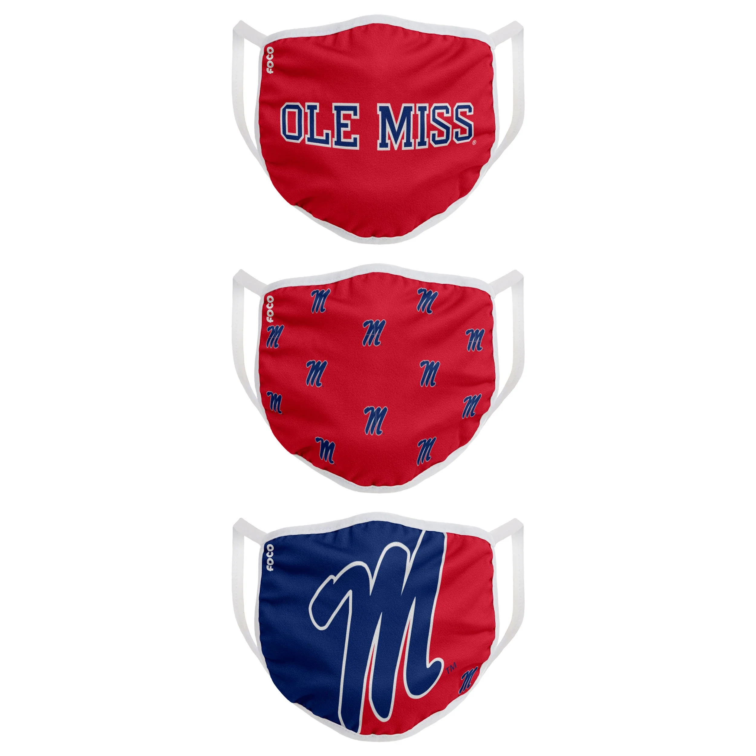 Ole Miss Rebels NCAA 3 Pack Face Cover - Image 2