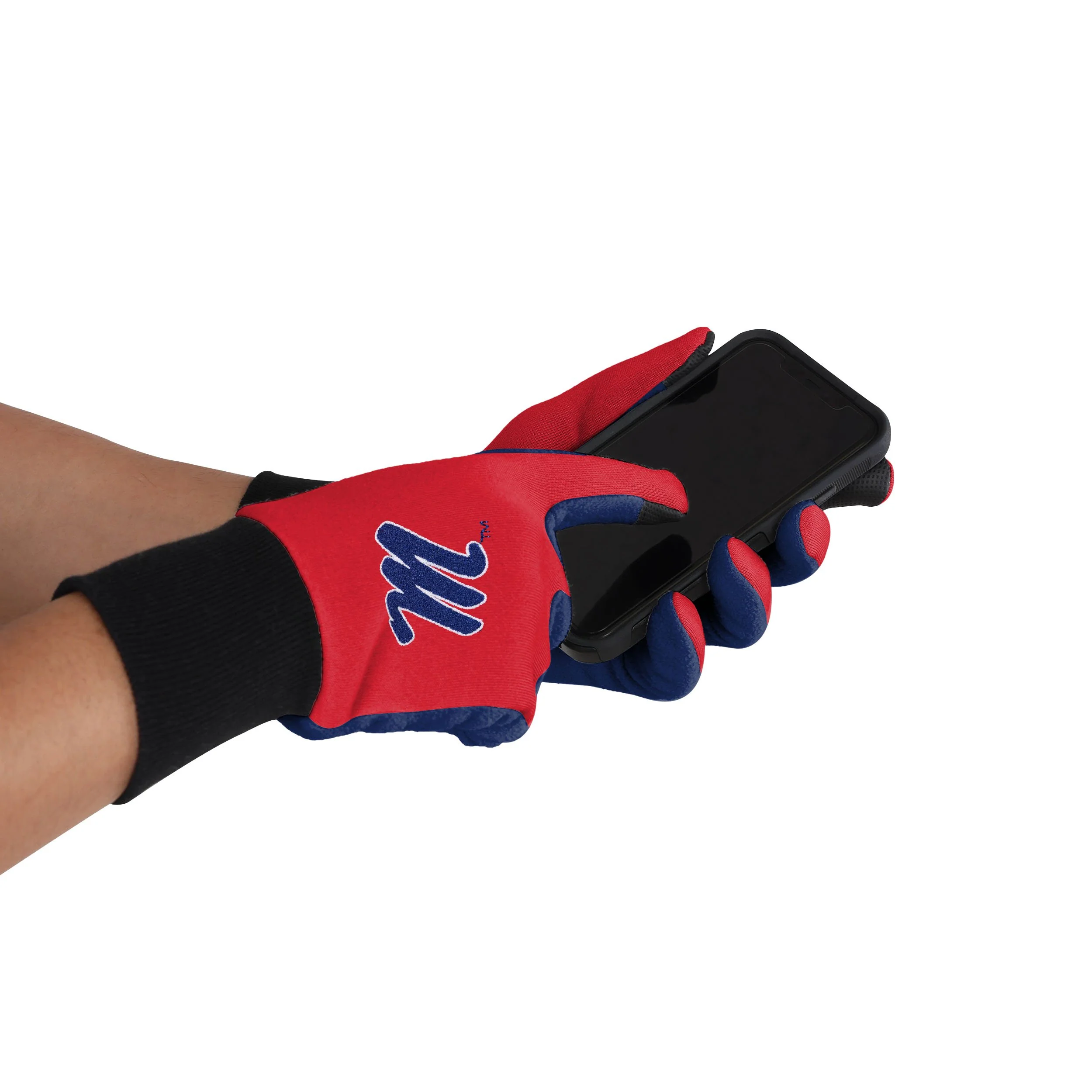 Ole Miss Rebels NCAA Colored Texting Utility Gloves - Image 2